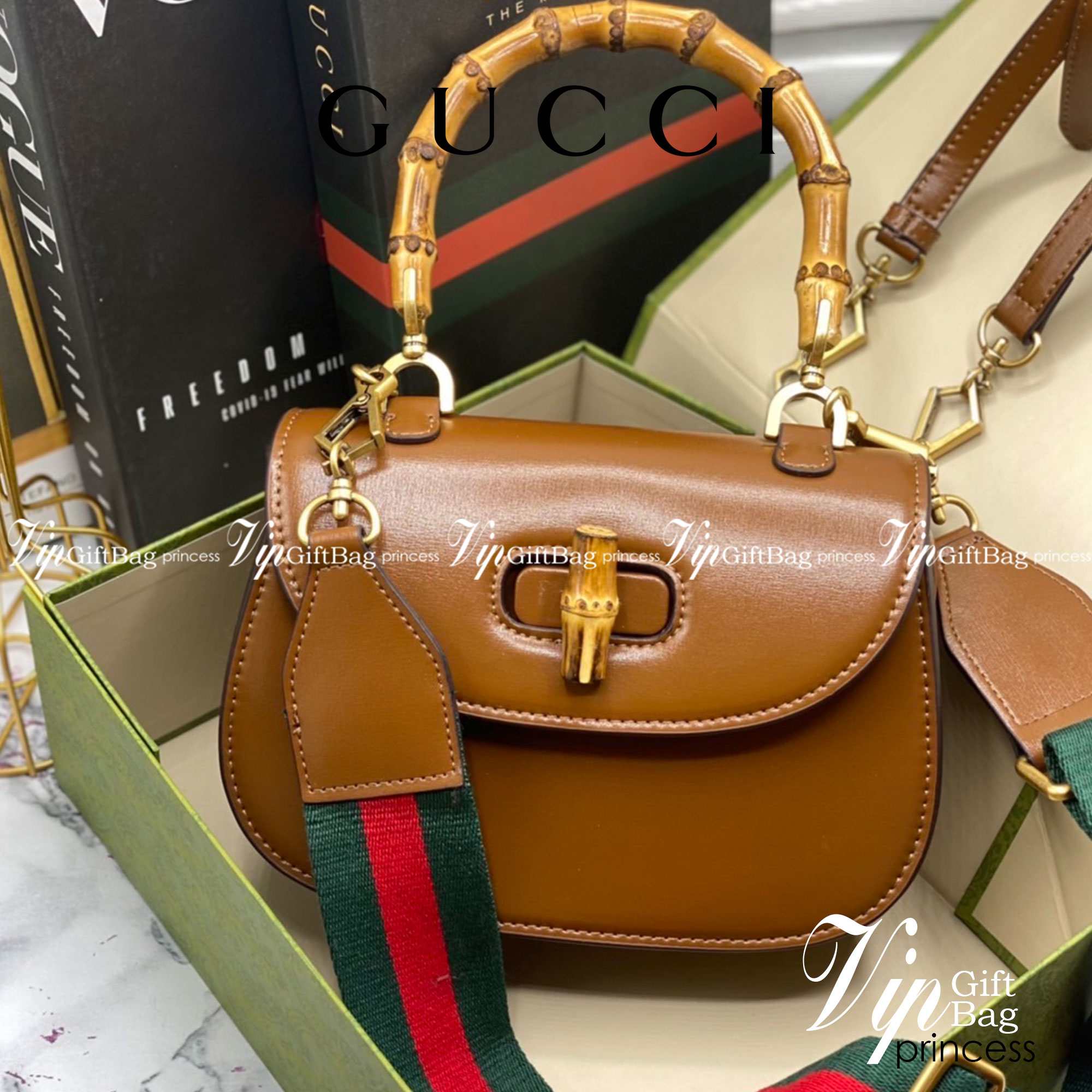 หนังแท้ Gucci Bamboo 1947 small top handle bag พร้อมส่งที่ไทย