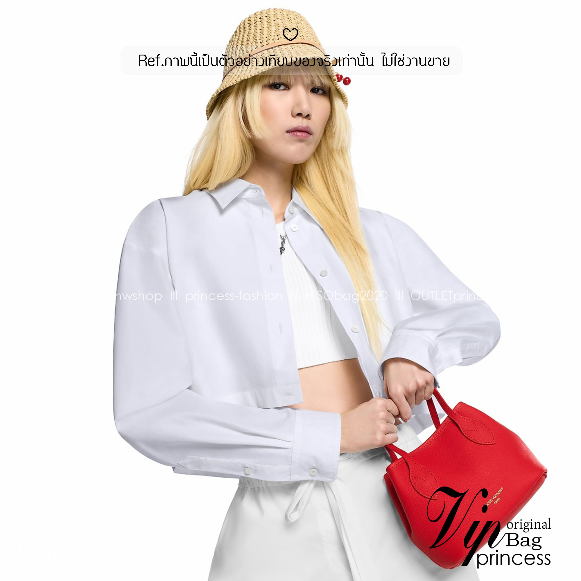 ORI หนังแท้ | LV x TM - Neverfull Inside Out BB Bag Monogram cherry denim กระเป๋าสะพายทรงโท้ทใบเล็ก ไอเท็มโดดเด่นมีชีวิตชีวา เดนิมปักลายเชอร์รี่สีสันสดใสสะดุดตาสะท้อนสไตล์ไอคอนิกของศิลปินชาวญี่ปุ่น