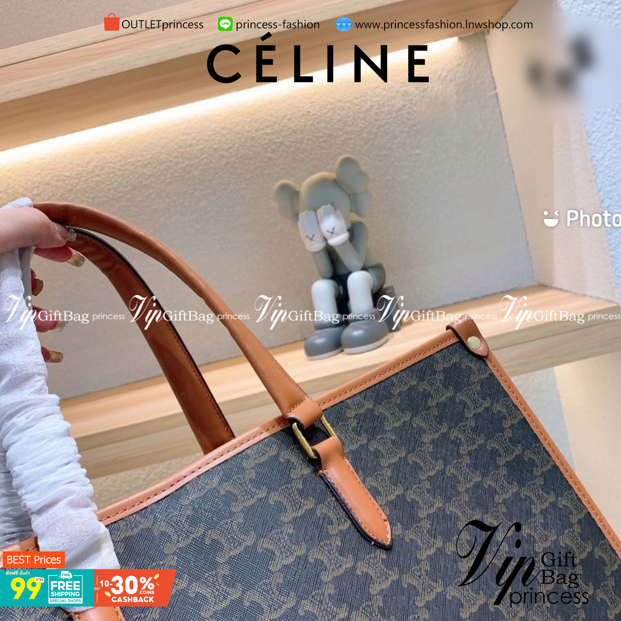 CELINE LARGE TOTE BAG กระเป๋าสะพาย celine ทรง shopping ทรงนี้คือทรงสุดฮิตใช้งานง่ายใส่ของได้เยอะช่องใหญ่ งานปั้มแบรนด์ทุกจุดงานจริงสวยมาพร้อมพร้อมสวยหรู หนังแท้สวยอยู่ทรงดีไซน์หรูคลาสสิค ภายในโล่งกว้างมีช่องซิป สามารถใส่เอกสาร A4 หนังสือ ipad Notebook ของ