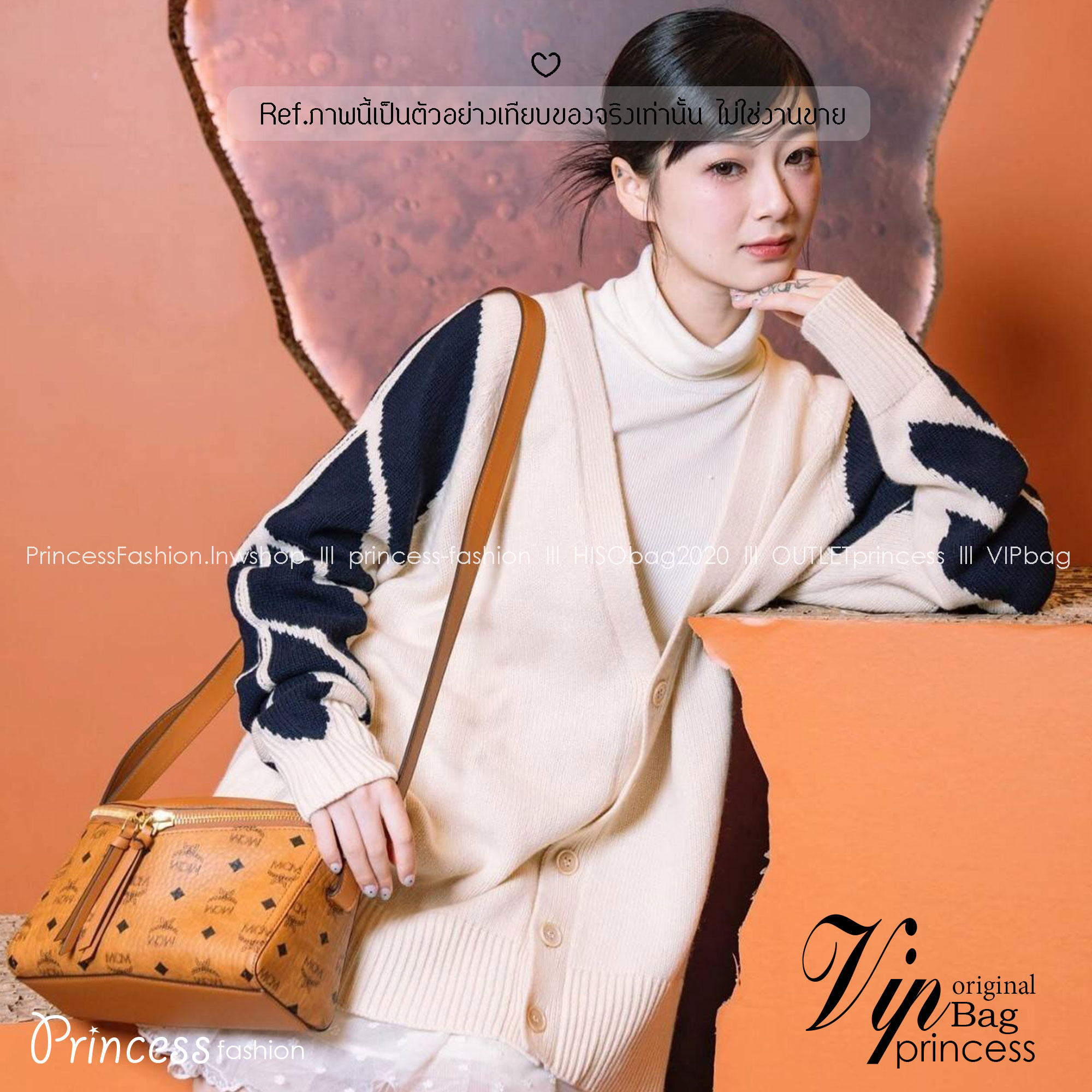 M.C.M DIAMANT 3D SHOULDER BAG IN VISETOS LEATHER MIX กระเป๋าสะพายคอลเลคชั่นสุดปัง สวยหรูในแบบฉบับคนมีสไตล์ เกรดท็อปออริ 1:1 สลับแท้