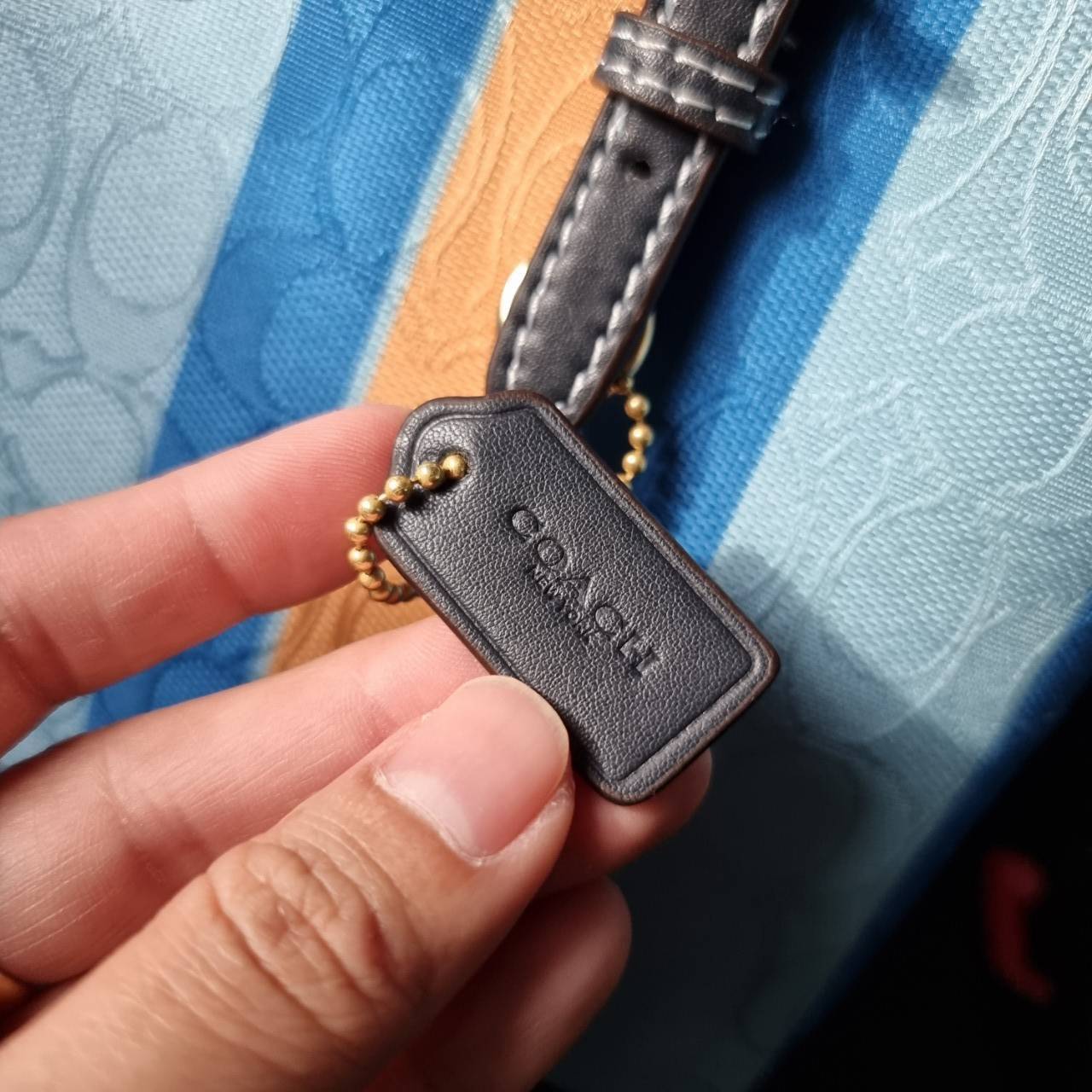 COACH C4086 MOLLIE TOTE 25 IN SIGNATURE JACQUARD WITH STRIPES แจกความสดใสด้วยลุคคัลเลอร์ฟูล กระเป๋าทรงโท้ท มินิไซส์ ตกแต่งลายเอกลักษณ์ถักทออยู่บนผ้า jacquard ตัดกับลายเส้นสีสันสวยงาม ลงตัวไม่ซ้ำใคร ภายในเป็นช่องโล่ง มีช่องซิปกลางใส่ของได้ ขนาดกำลังดีแบบใส