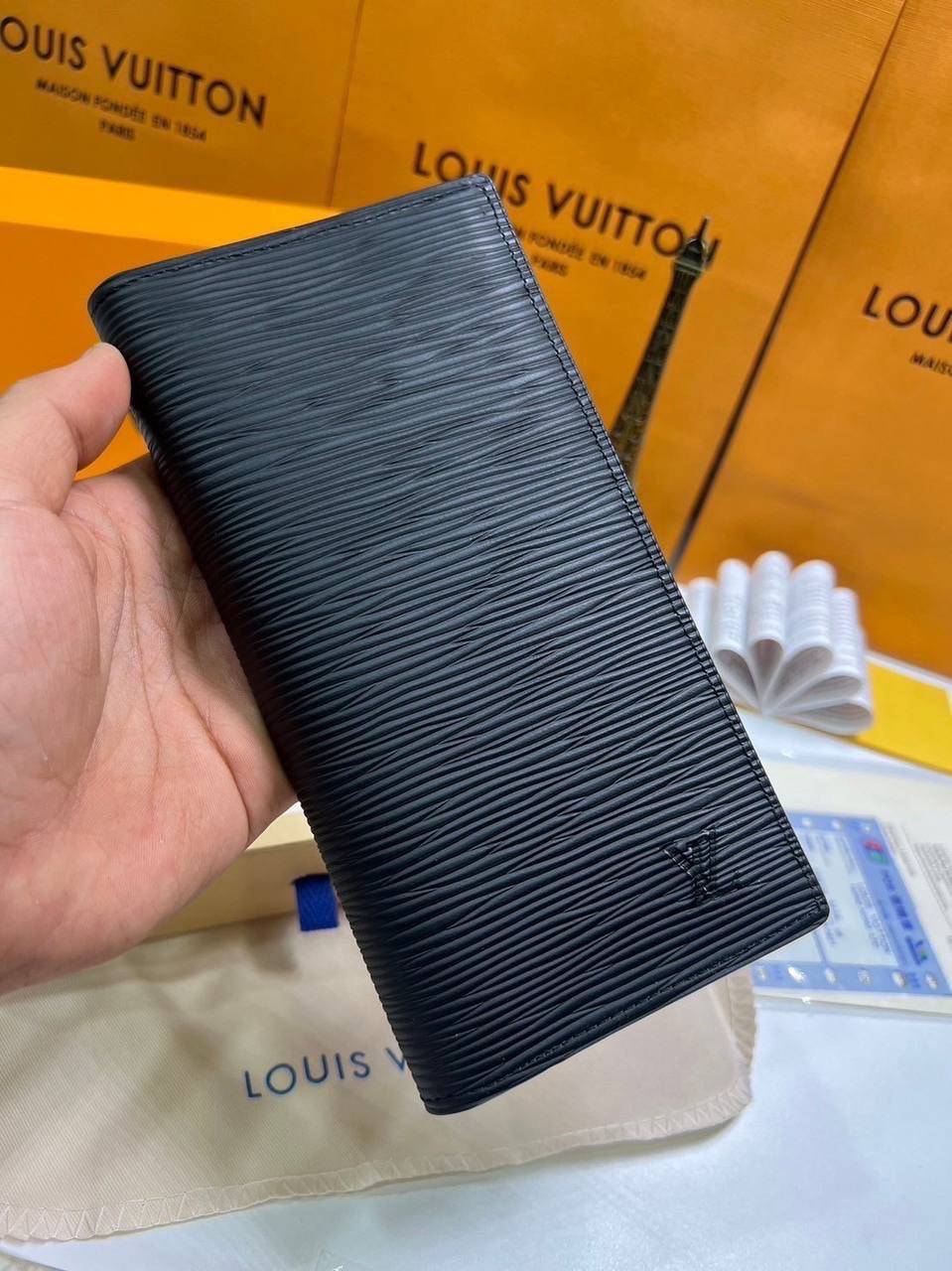 ORI หนังแท้ | LV Long Wallet / LV Brazza Damier Graphite กระเป๋าสตางค์ใบยาว กระเป๋าสตางค์ผู้ชาย