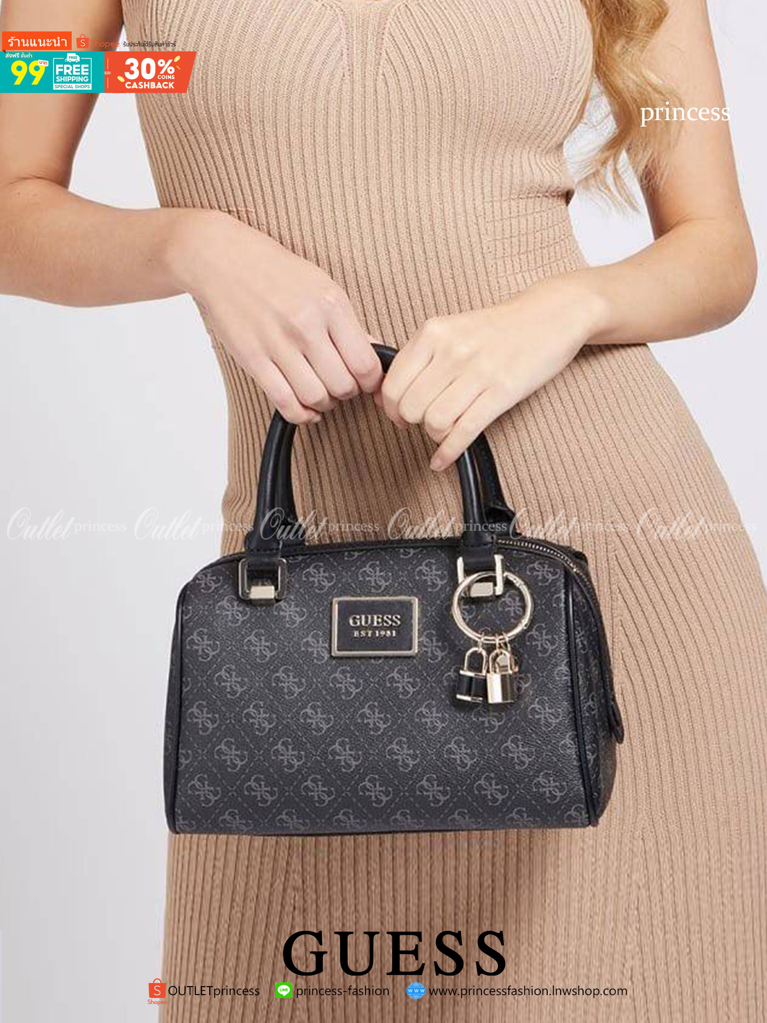 Guess Handbag with Small Shoulder Strap Tyren SG796605 New collection!! Guess ทรงหมอน ขนาดเล็ก ลายซิกเนเจอร์แบรนด์ ทรงหมอนยอดฮิต มีให้เลือก 5 สี สีสวยคลาสสิก เข้ากับง่ายกับทุกชุด ปิด/เปิด ด้วยซิป ภายในโล่งกว้าง แยกเป็นสัดส่วนใช้งาน ซับในตราแบรนด์ ใส่กระเป