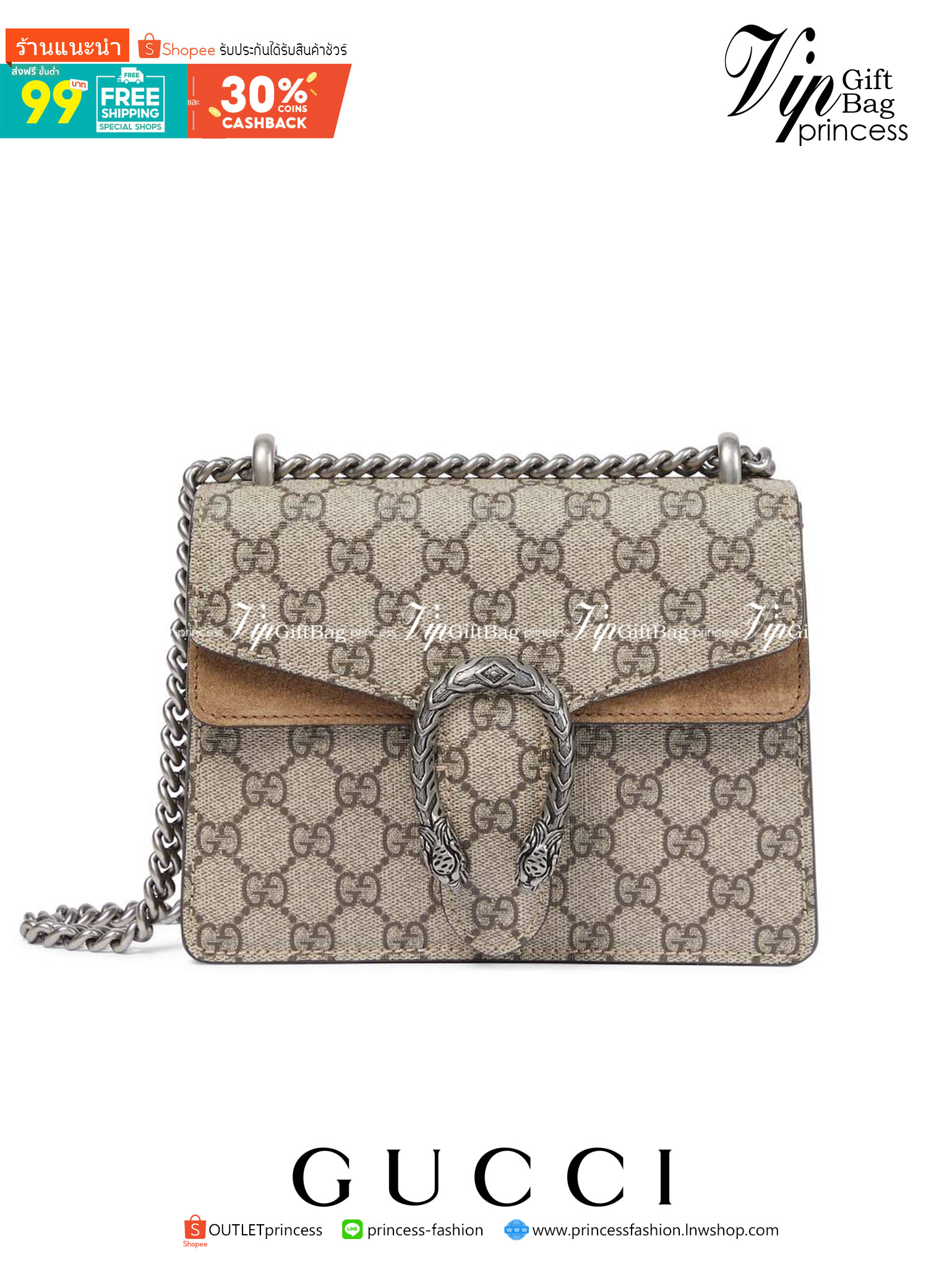 Gucci Mini Dionysus GG Shoulder Bag น้องมินิ ไซส์เล็กสุดเลิศ จัดให้แล้วจ้า!! ฮอตสุดไม่มีใครเกิน สวยจริงไม่ทิพย์!! GC CROSSBODY BAG WITH GWP สุดคุ้มกับกระเป๋าสะพายรุ่นที่สาวๆต้องไม่พลาด!! ดึงดูดและสะกดสายตาด้วยอะไหล่ดีเทลหรูรูปหัวสิงโต วัสดุหนังแคนวาส ทนทา