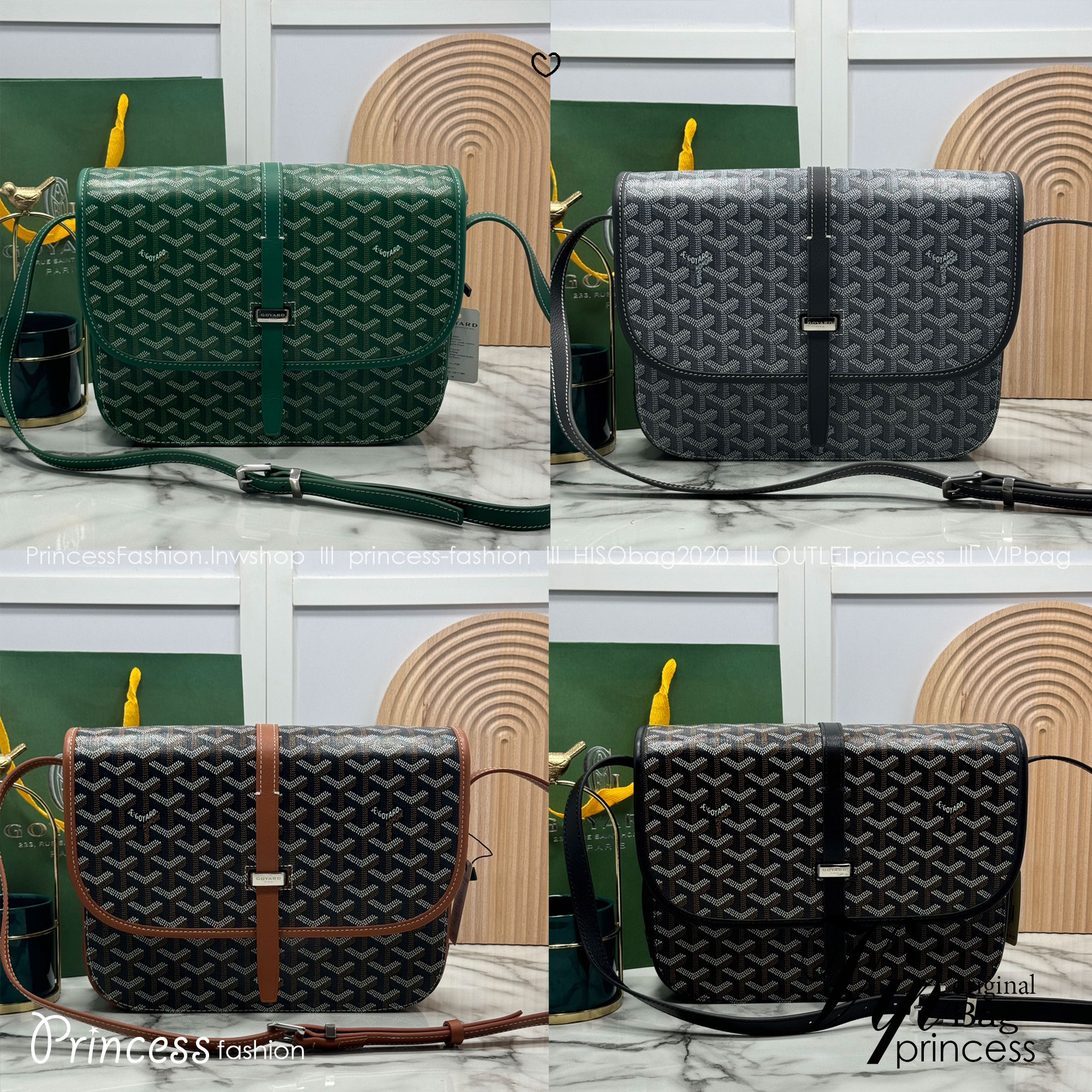 ORI | สลับแท้ GOYARD Belvedere MM Bag 29cm กระเป๋าสะพายทรงแมสเซ็นเจอร์แบรนด์หรูสัญชาติฝรั่งเศส หนังแท้ แคนวาสแท้อย่างดี