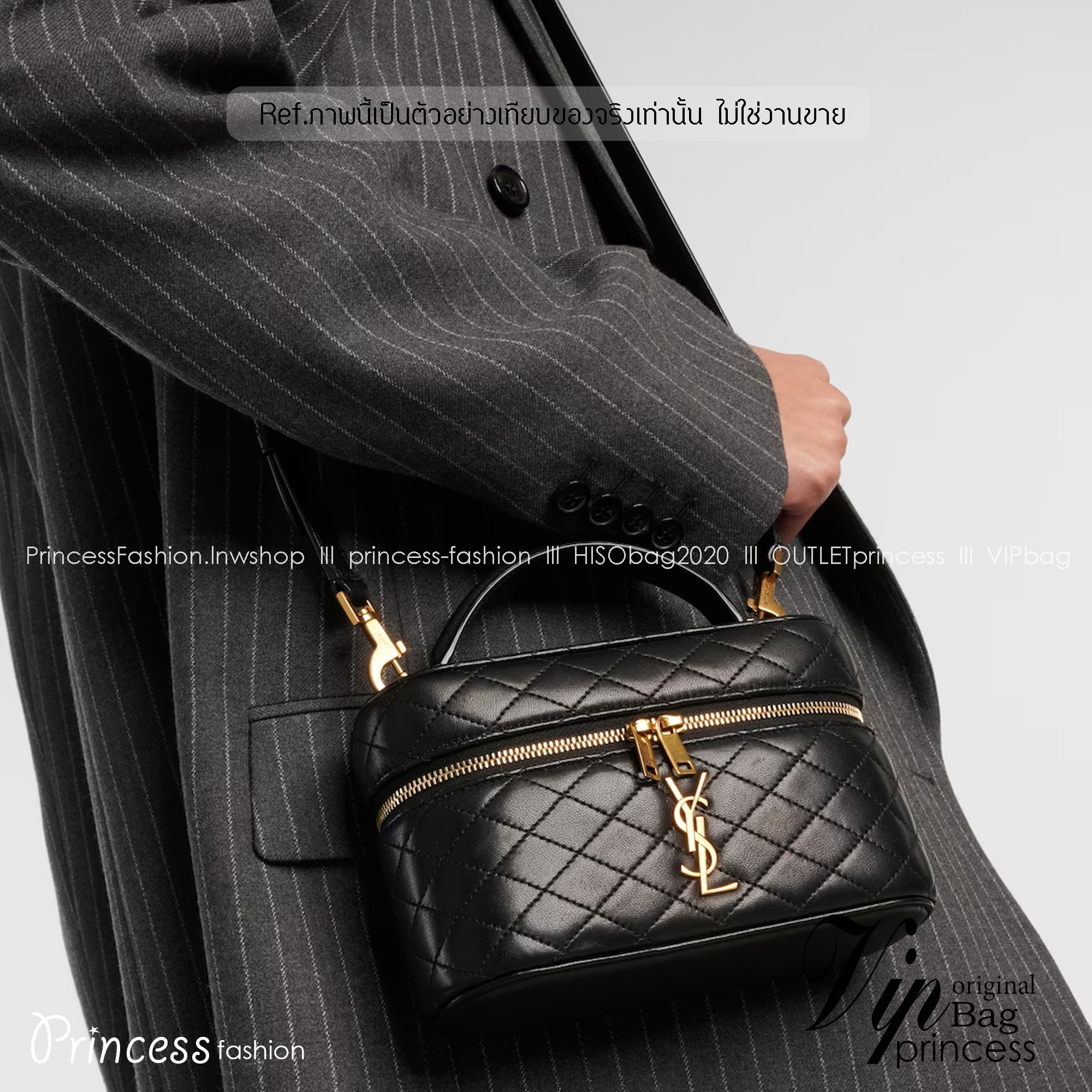 YSL GABY VANITY BAG กระเป๋าใส่เครื่องสำอางซิปรอบ งานหนังสวยเต็มใบ เกรดออริ สลับแท้ 1:1 ใช้ต่างประเทศได้