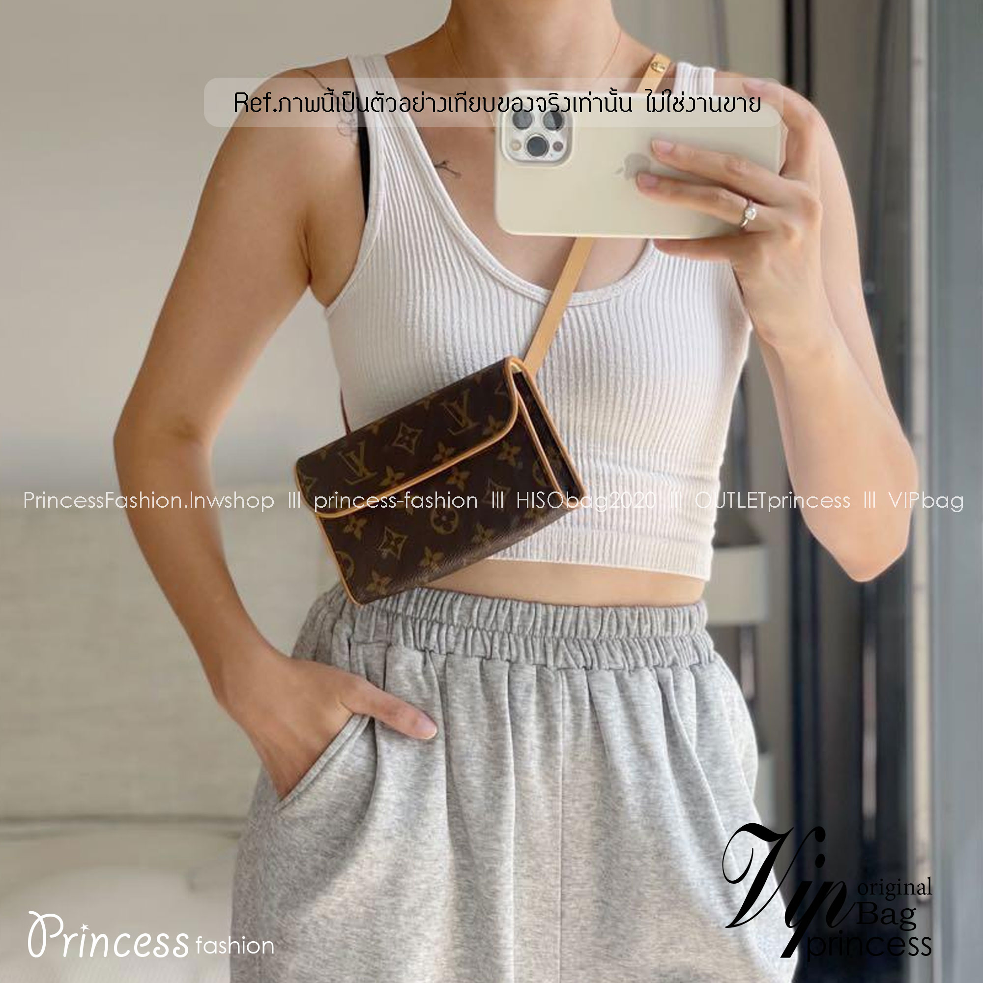 LV Monogram Pochette Florentine Belt Bag Waist Bag กระเป๋าทรงพอช คาดอก คาดเอว สะพายได้ ครบทุกฟังชั่น สวยหรู เกรดออริ ท็อป สลับแท้ 1:1 เกรดดีสุด หนังแท้ ผ่านทุก ตม.