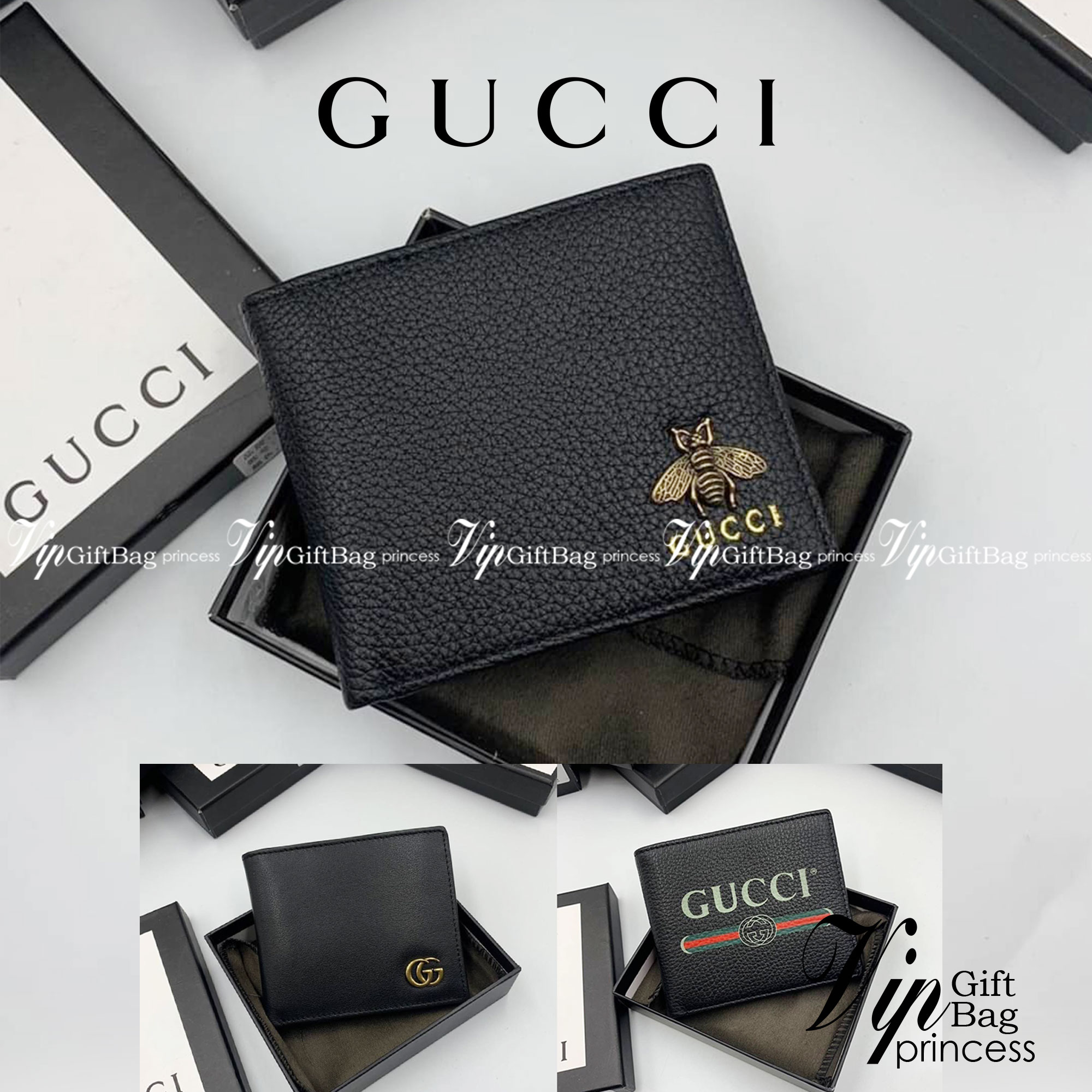 หนังแท้ GUCCI GG Marmont leather bi-fold wallet / GUCCI BLACK ANIMALIER BEE WALLET / GUCCI Men Wallet พร้อมส่งที่ไทย กระเป๋าสตางค์ 2 พับ รุ่นคลาสสิกได้ทุกยุคสมัย งานหนังแท้ทั้งใบ พร้อมส่งที่ไทย ภาพสินค้าถ่ายจากงานขายจริง ใช้งานต่างประเทศได้