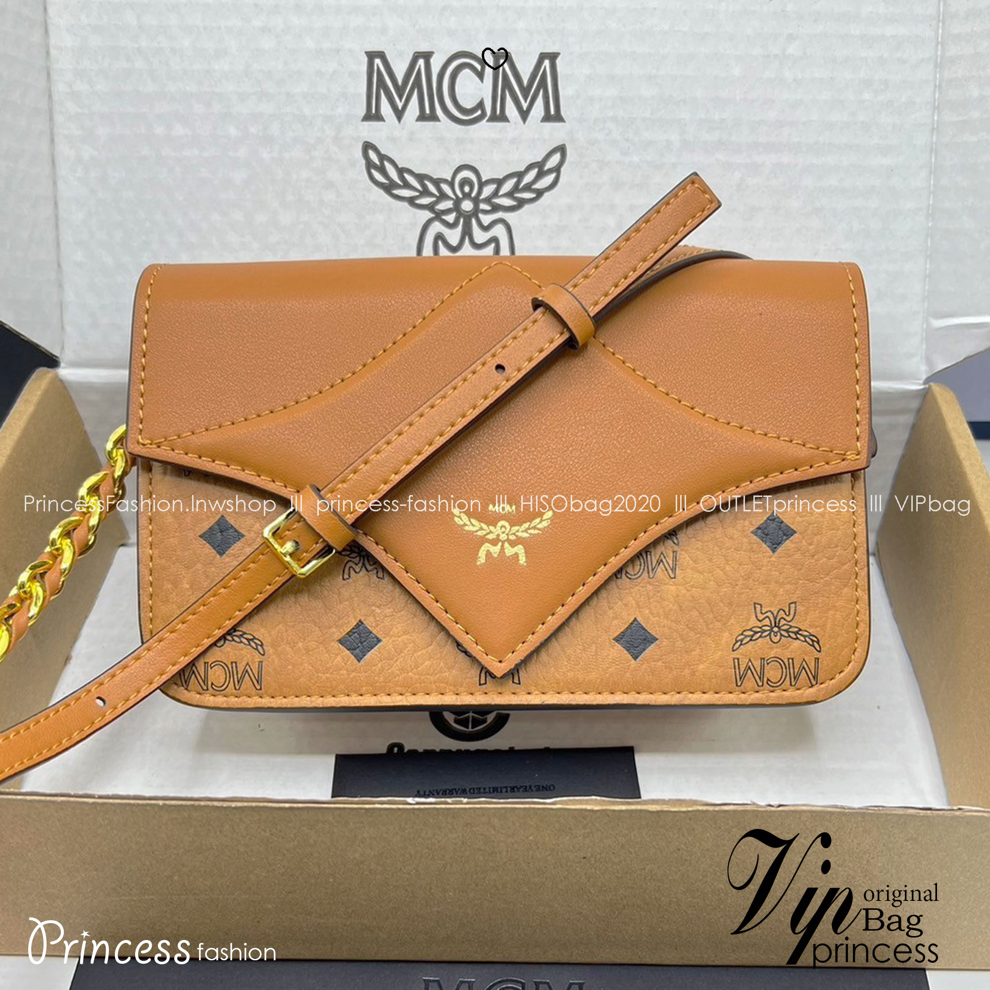 M.C.M DIAMOND SHOULDER BAG IN VISETOS LEATHER MIX กระเป๋าสะพายดีไซน์ใหม่ แรงบันดาลใจรูปทรงมาจากเพชรสวยงาม เกรดท็อปออริ 1:1 สลับแท้