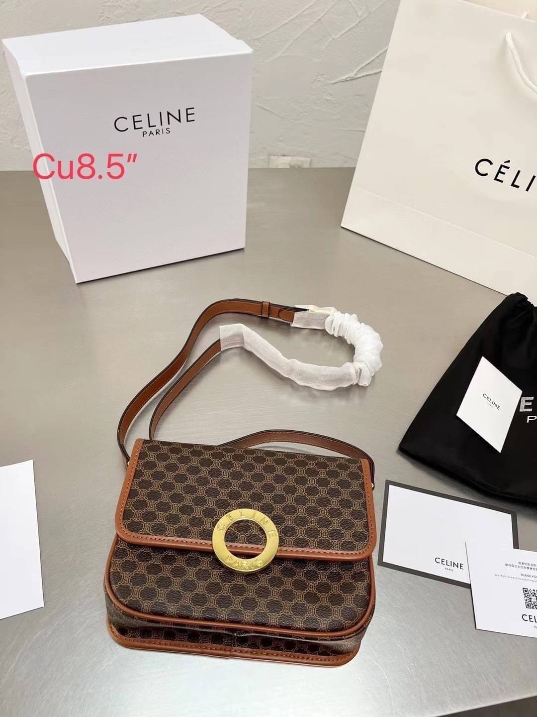 CELINE VINTAGE / CELINE Macadam crossbody bag / CELINE FOLCO BAG IN TRIOMPHE CANVAS กระเป๋าสะพายสไตล์วินเทจ หากใครที่กำลังมองหากระเป๋าสะพายข้าง ขนาดกะทัดรัด และเรียบหรู