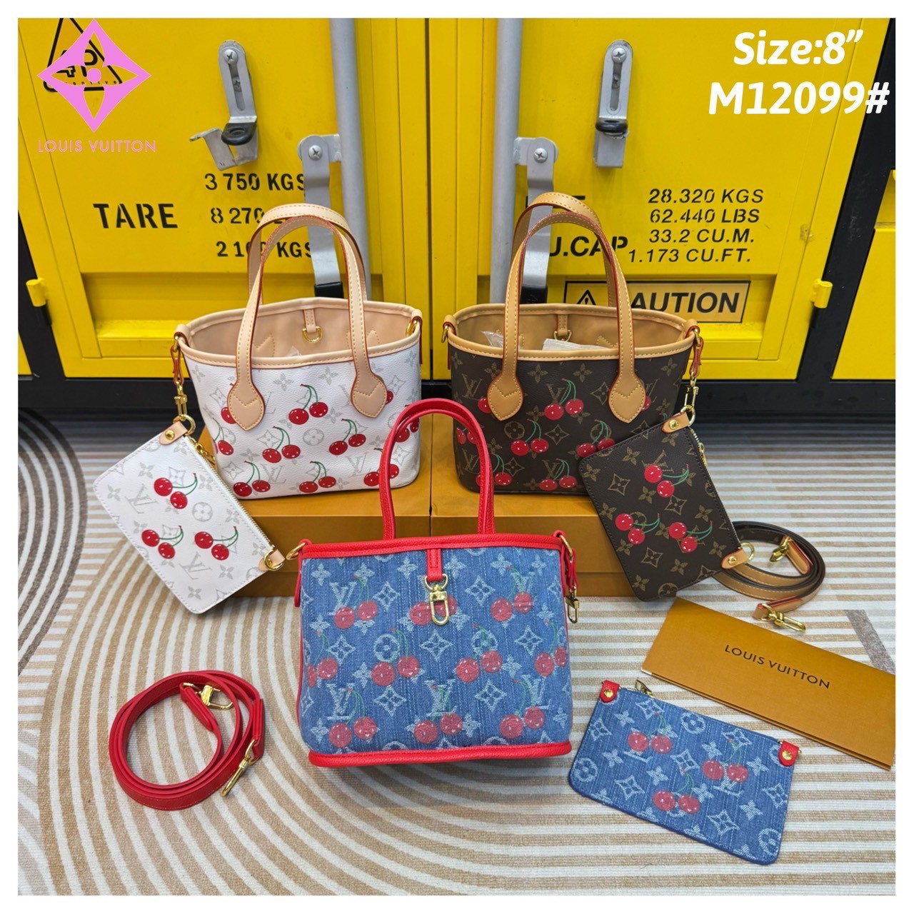 LV x TM - Neverfull Inside Out BB Bag Monogram cherry กระเป๋าสะพายทรงโท้ทใบเล็กน่ารัก กลับใช้งานได้ 2 ด้าน ดีไซน์ใหม่ล่าสุดก่อนใคร
