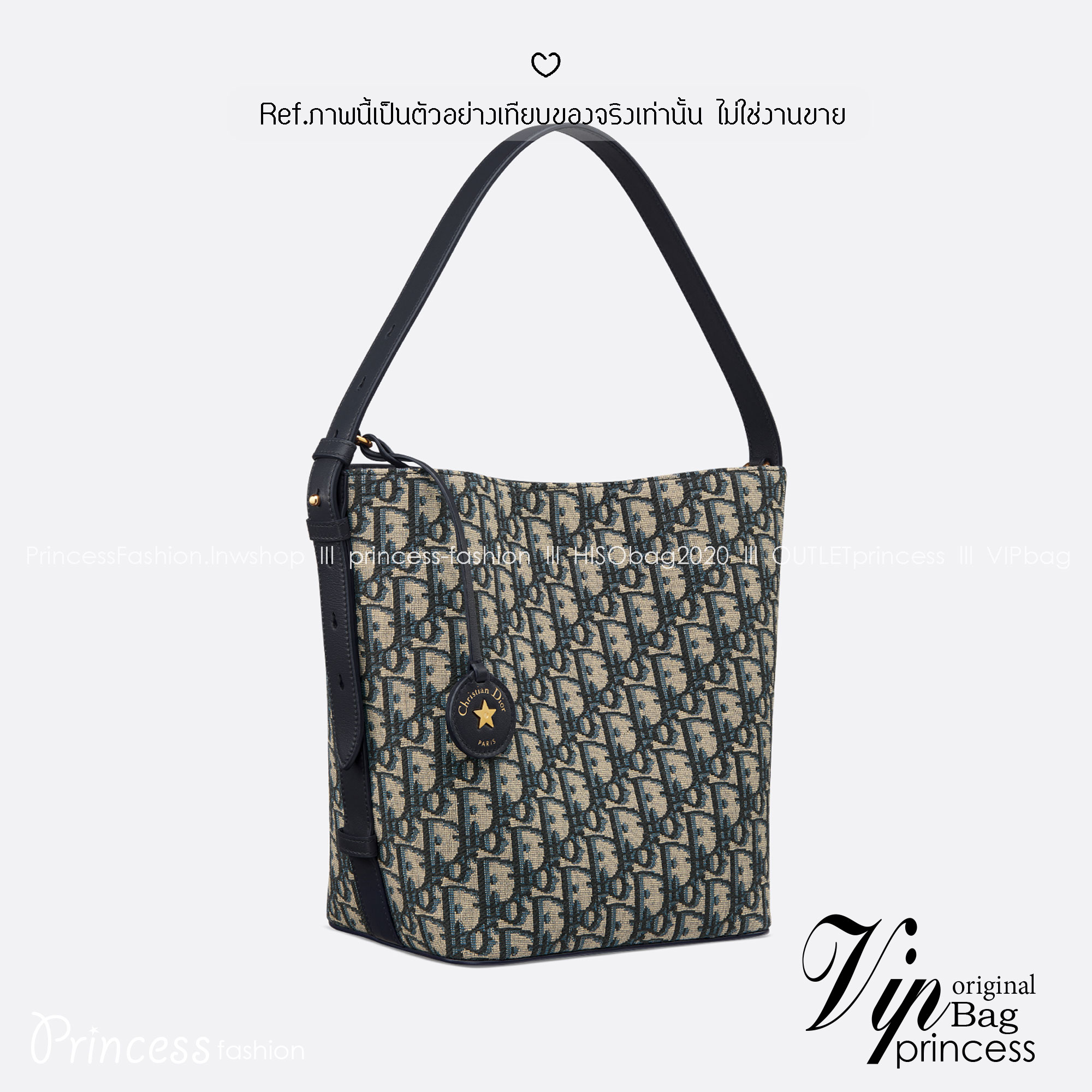 ORI หนังแท้ | DIOR Small Diorstar bucket bag Oblique jacquard fabric กระเป๋าสะพายทรงบัคเก็ต รุ่นใหม่ Cruise 2026 โดดเด่นด้วยดีไซน์ที่ง่ายต่อการใช้งานและมีประโยชน์ใช้สอยหลากหลาย