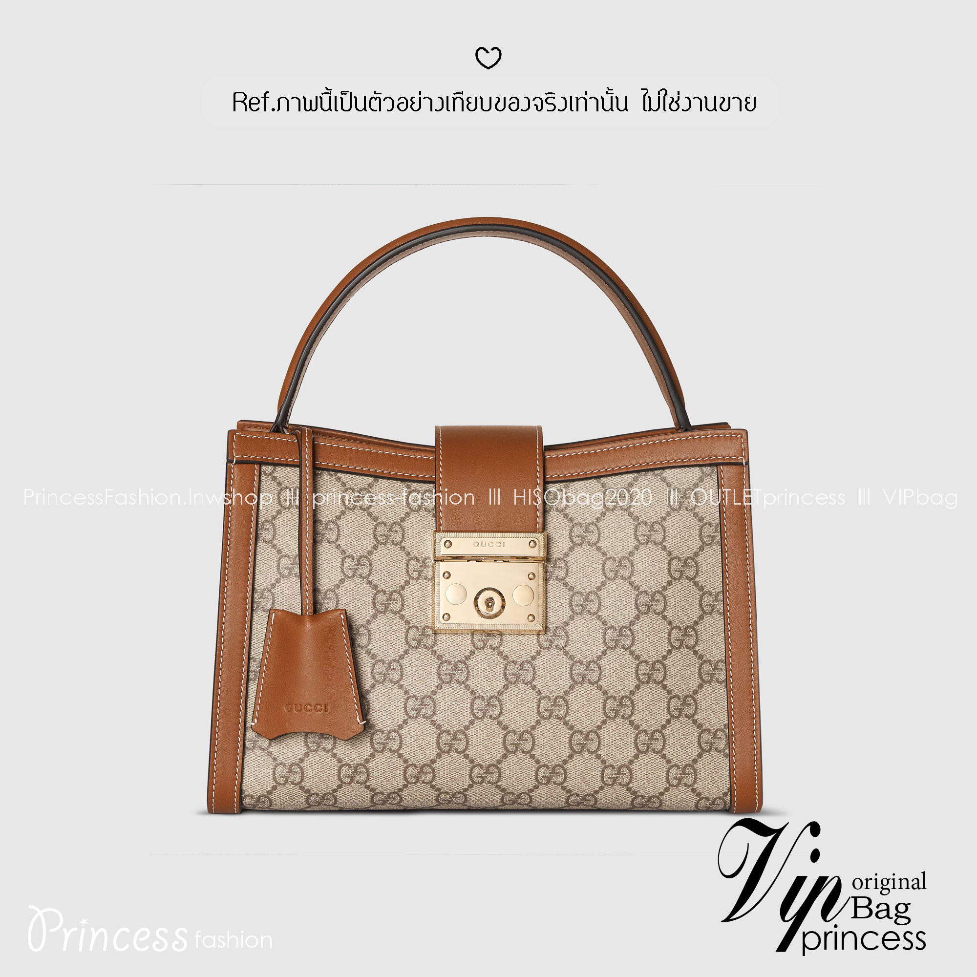Gucci Padlock medium top handle bag กระเป๋าสะพายใบเล็กพร้อมหูจับ สวยผู้ดี ทรงตั้งใช้งานง่าย วัสดุหนังแคนวาส ปากกระเป๋ามีแถบหนังคาดและอะไหล่กดล็อค