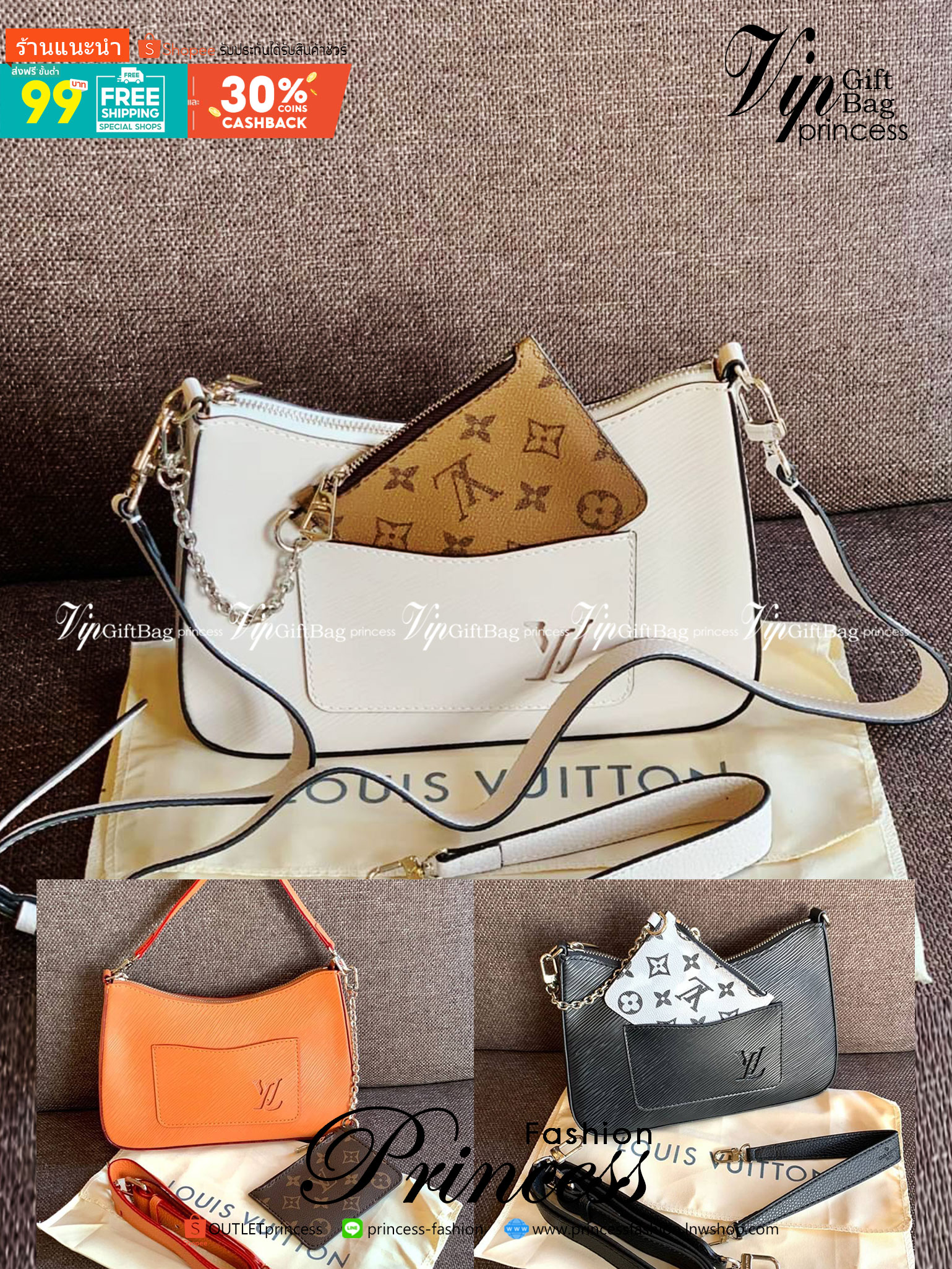 VIP 🥂 LOUIS VUITTON MARELLR EPI LEATHER รุ่นนี้ลายหนังเป็นลายไม้ มีโลโก้แบรนด์แบบฉลุด้านหน้า มาพร้อมกระเป๋าใบลูกแบบซิปจัดเก็บได้ตรงช่องด้านหน้า สามารถถอดออกแยกใช้งานได้ต่างหากนะคะ เปิดปิดกระเป๋าแบบซิป ภายในโล่ง สามารถใส่กระเป๋าเงินใบยาวได้;ของจุกจ