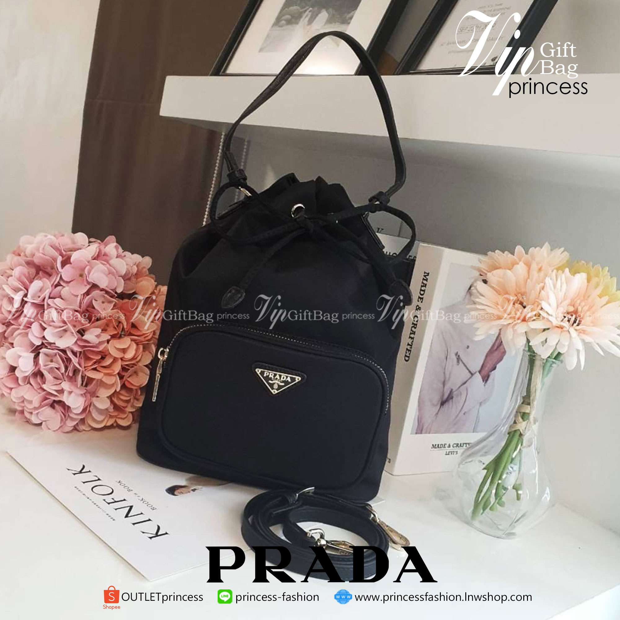 Size Normal ทรงขนมจีบใหญ่ งานพรีเมี่ยมกิ้ฟแท้ จากเคาเตอร์ต่างประเทศ จากแบรนด์ PRADA