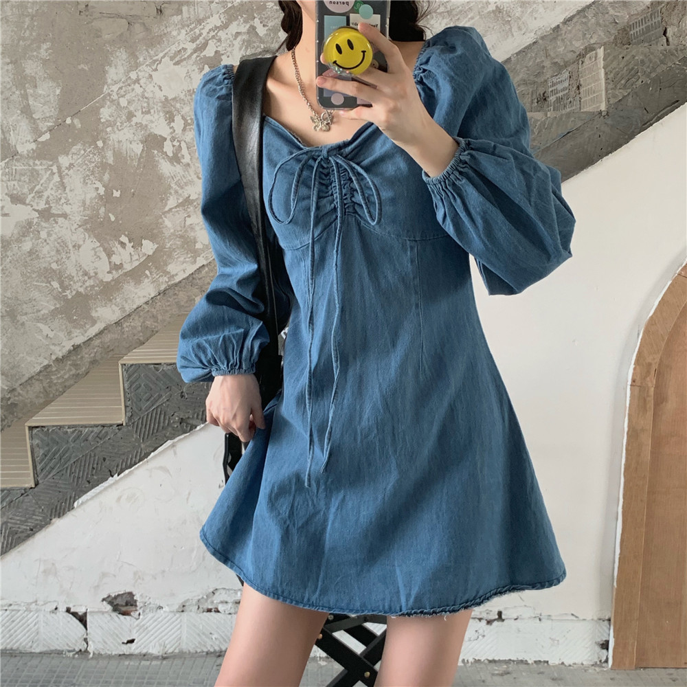 พร้อมส่ง 🐰 Cute denim dress เดรสยีนส์ (IN31713)