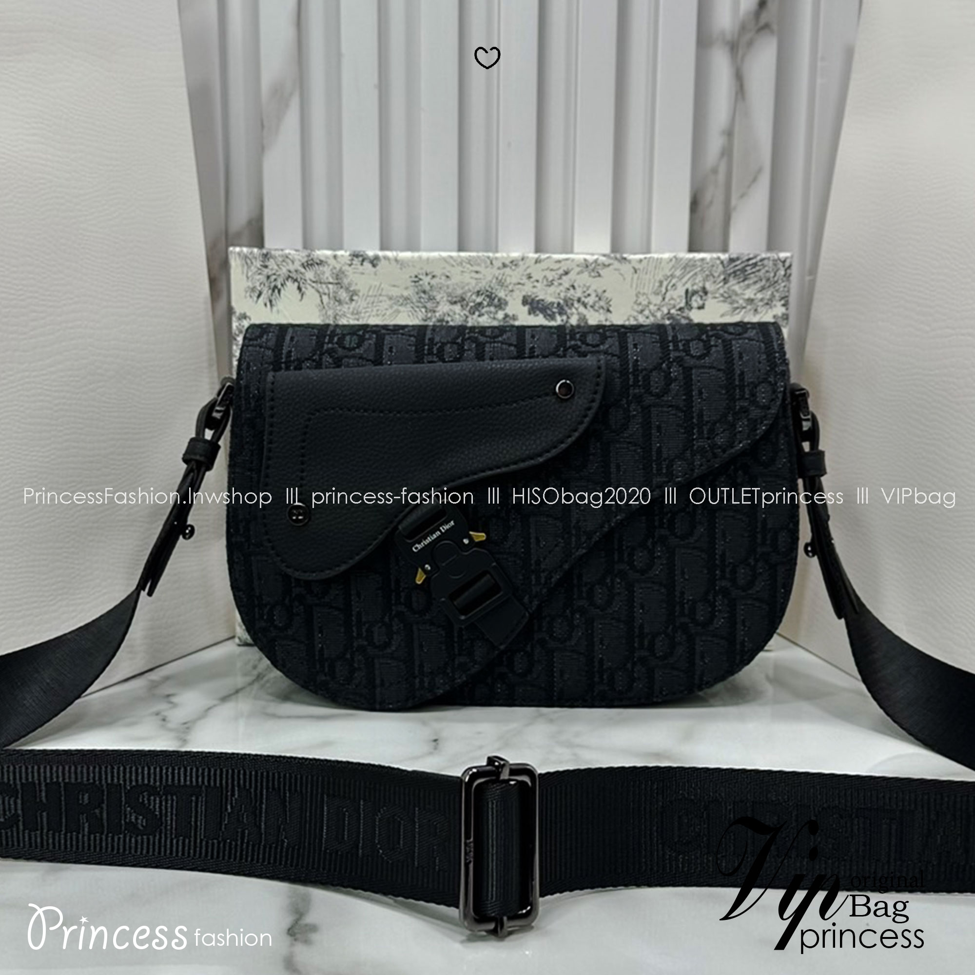 DIOR Saddle Messenger Bag Oblique Jacquard and Grained Leather กระเป๋าสะพาย Saddle pouch คู่ใจท่านชาย เอกลักษณ์ที่หรูหราตลอดกาล เกรดออริ 1:1