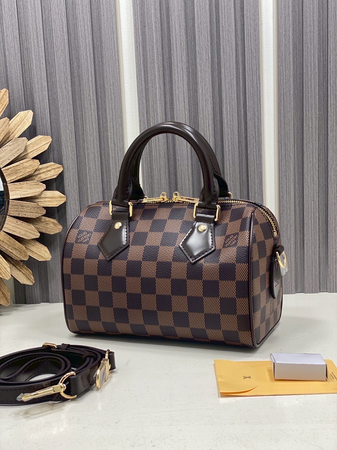 ORI หนังแท้ | LV Speedy Bandoulière 20 Monogram / Damier Ebene canvas กระเป๋าทรงหมอนสปีดี้ รุ่นท็อปฮิตในตำนาน สวยงามตลอดกาล