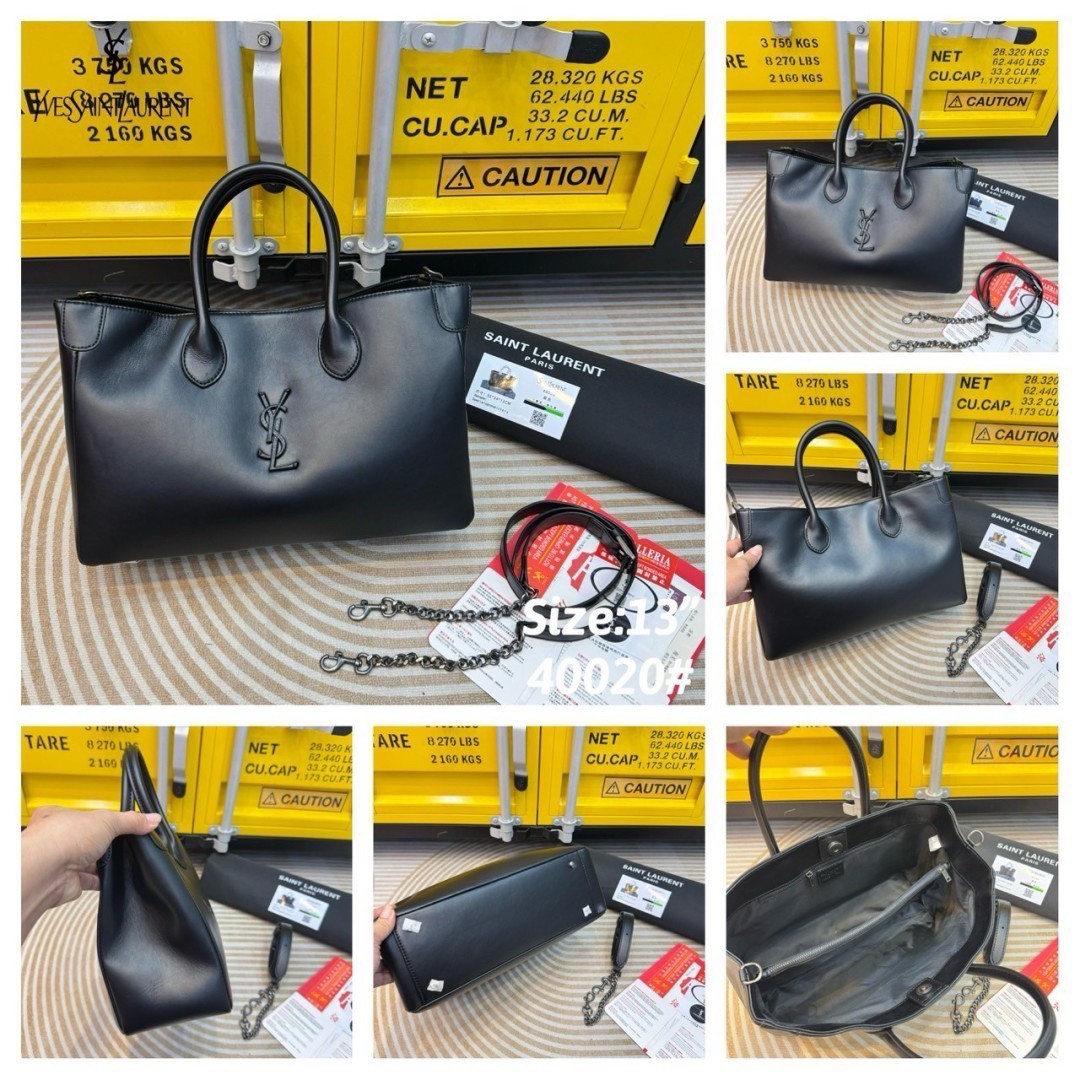 YSL Raphael Tote Bag กระเป๋าสะพายทรงโท้ทคอลใหม่ ขนาดกำลังสวย จุของได้เต็มที่ รูปทรงคลาสสิคชวนใช้ แต่งโลโก้หนังยับโดดเด่นเป็นเอกลักษณ์