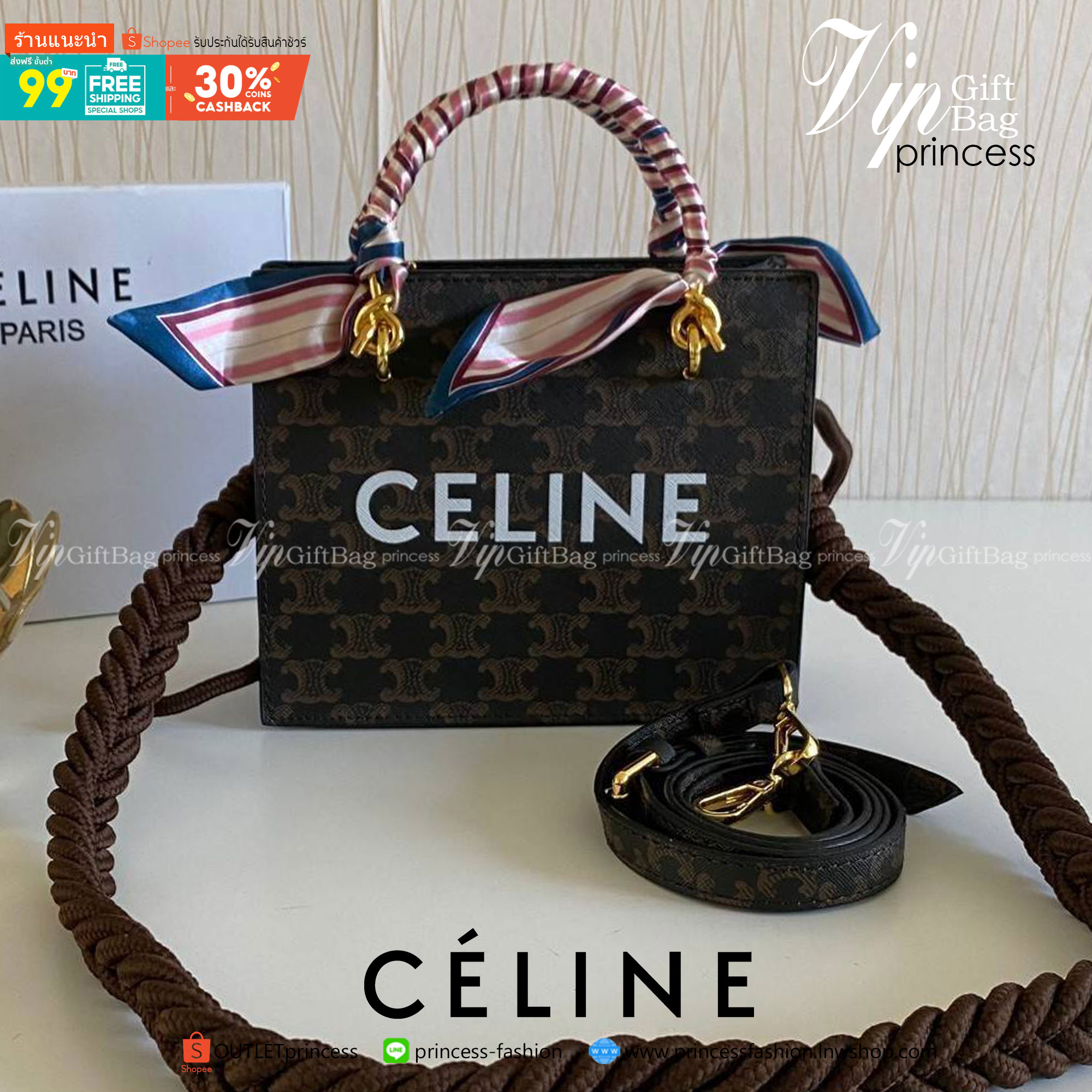 พรีเมี่ยมกิ๊ฟแท้ 100% 】พร้อมส่งที่ไทย!! ที่นี่ที่เดียว CELINE BAG มาแล้วๆ ถามกันเนอะมาก บอกเลยน่ารักสุดๆ สายสะพายมีมาให้สองสาย สายหนัง สายเชือกถัก เก๋มาก ซับในบุหนังกลับ ขนาดกำลังดีใส่ iPhone pro max ได้สบาย
