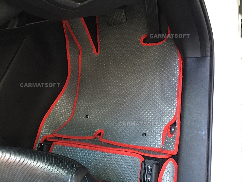 ยางปูพื้นรถยนต์ MAZDA CX-5 2013-16 พรมกระดุมเม็ดเล็กสีเทา เต็มคัน