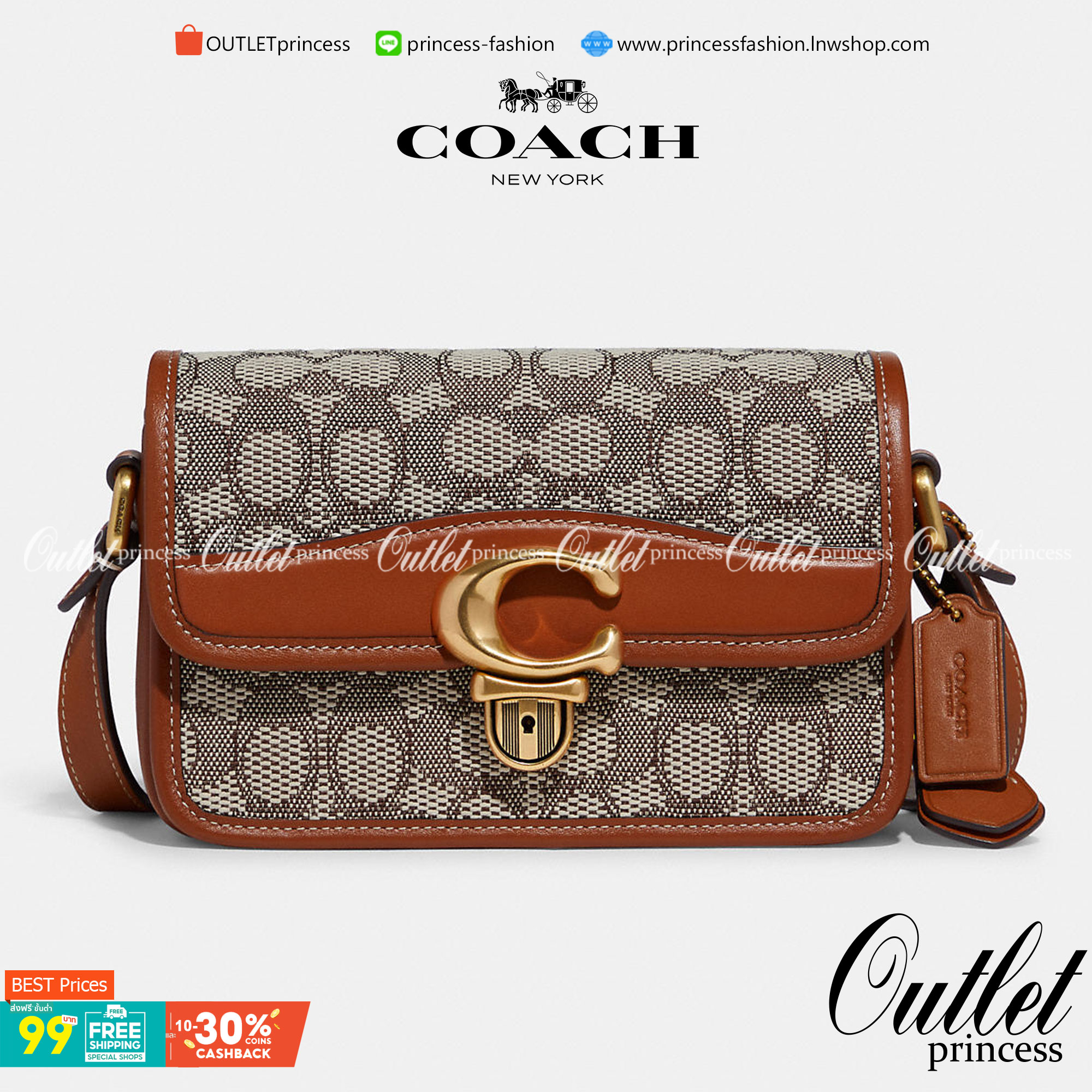 COACH STUDIO SHOULDER BAG 19 IN SIGNATURE JACQUARD ((C7937)) พร้อมส่งที่ไทย ยังไงต้องมีแล้วล่ะสาวๆๆ กระเป๋าสะพายแบบครอสบอดี้ร์ วัสดุJacquard ทอลายแบรนด์+หนังแท้ ได้ลงตัว ลุคคลาสสิค ดูดีมากๆค่ะ ด้านหน้าประดับด้วยโลหะโลโก้แบรนด์ตัวใหญ่ หรู พร้อมที่เปิดปิดแบ