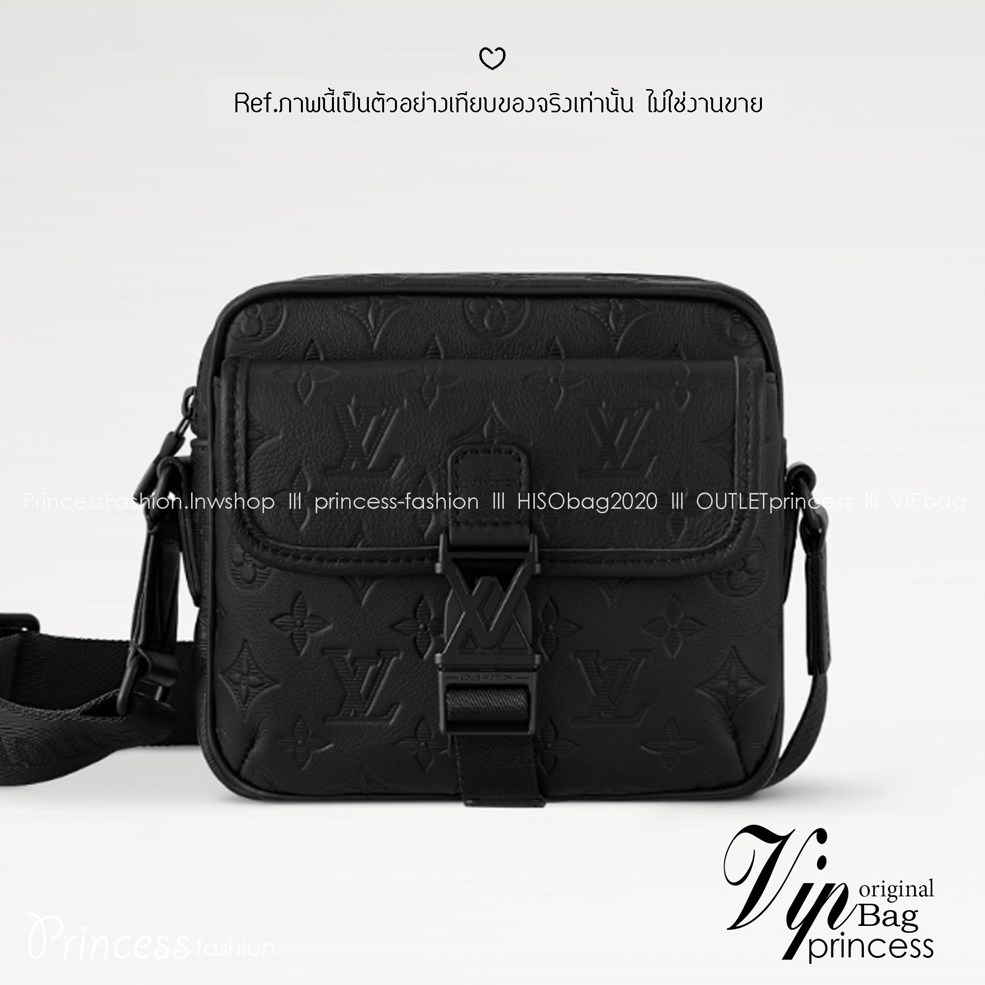 สลับแท้ LV Getaway Messenger Monogram Shadow Leather Bag กระเป๋าแมสเซนเจอร์ ขนาดกะทัดรัดเพรียวบางตอบโจทย์การใช้งาน โดดเด่นด้วยโลโก้ปั้มแบรนด์เต็มใบ