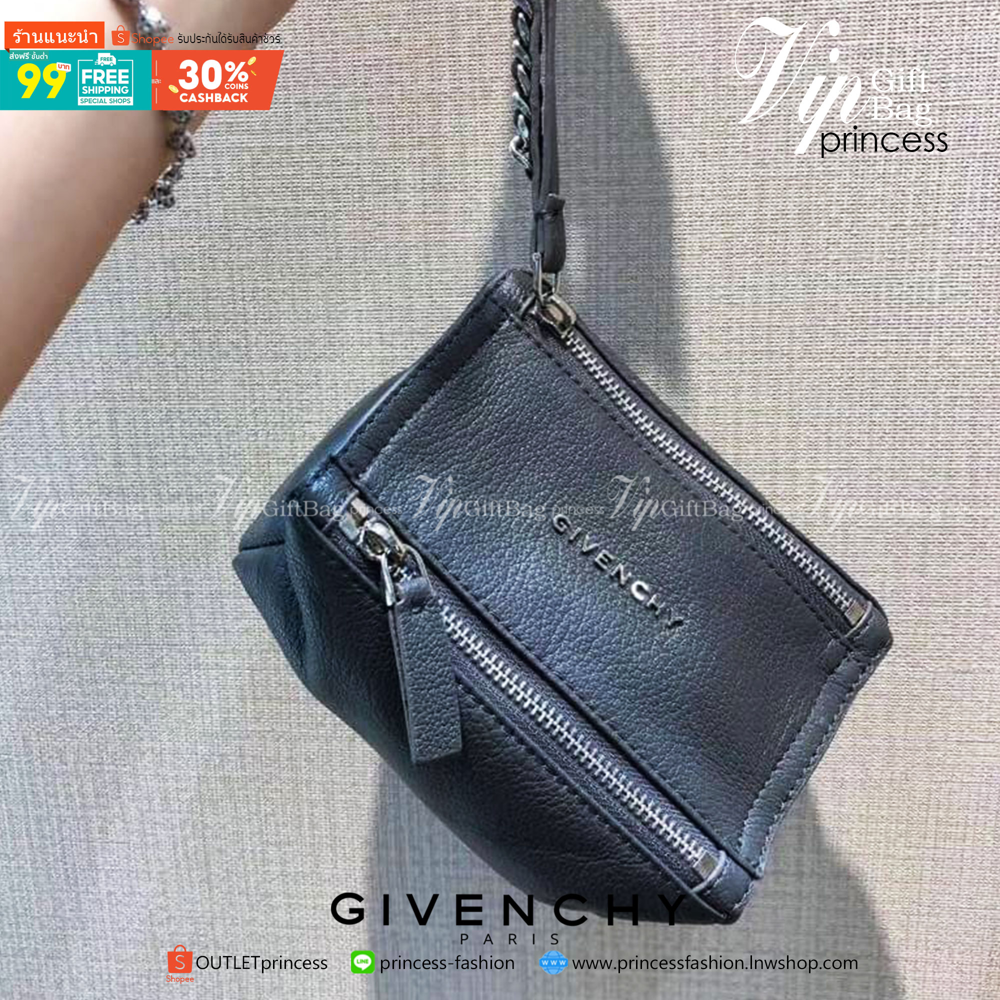 พรีเมี่ยมกิ๊ฟแท้ 100% 】พร้อมส่งที่ไทย ที่นี่ที่เดียว VIP gift GIVENCHY PANDORA WALLET MINI BAG หนังแท้ มีจำนวนจำกัด