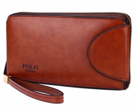 กระเป๋าสตางค์ผู้ชาย กระเป๋าสตางค์ ใบยาว กระเป๋าสตางค์ Polo ซิปรอบ สีน้ำตาล สีดำ กระเป๋าสตางค์ใส่บัตรได้เยอะ 988592
