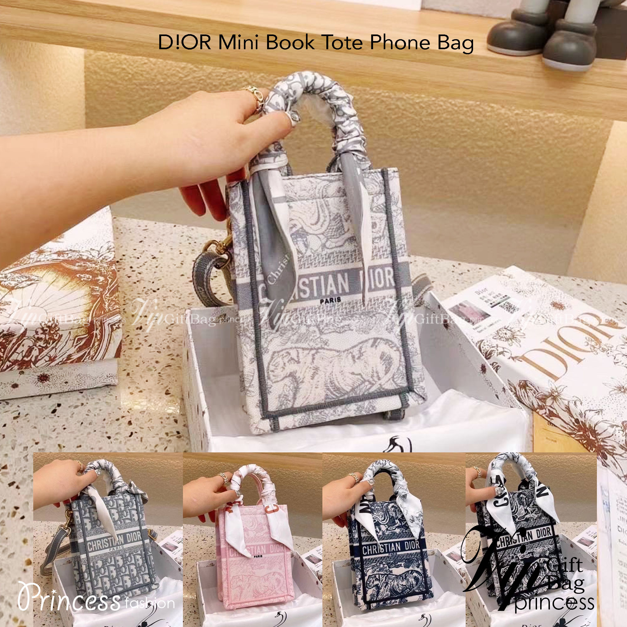 DIOR Mini Book Tote Phone Bag กระเป๋าสะพายทรงมินิโท้ท Shopping พร้อมสายสะพายสวยคลาสสิคถอดได้ ถือหรือสะพายได้ พกพาสะดวก ใช้งานง่ายสุดๆ วัสดุงานทอละเอียดคุณภาพดี ภายในเป็นช่องโล่ง ใบจริงงานสวยเกินเบอร์!! สวยงามเกินราคา ไม่ผิดหวังจ้า