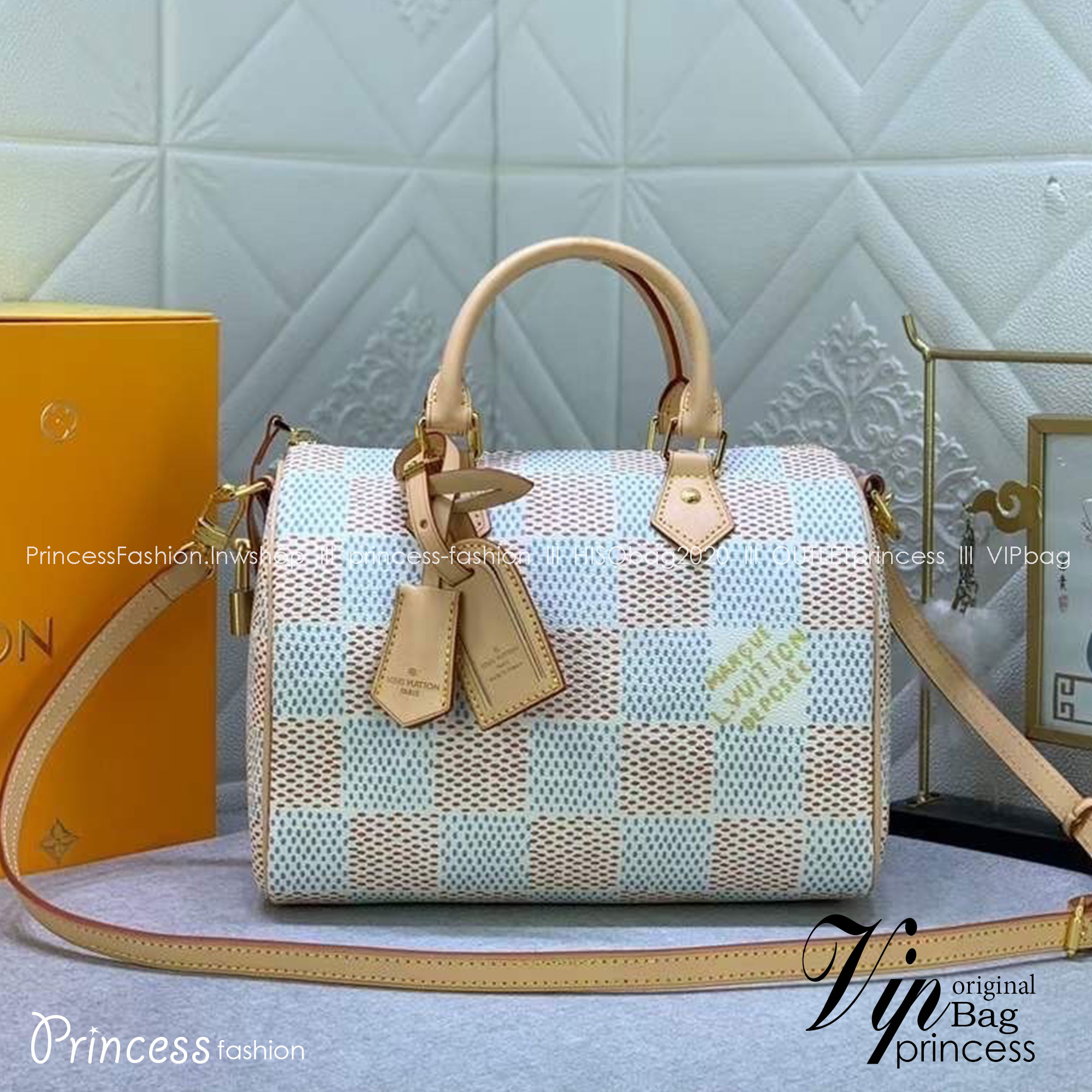LV Speedy 25 Bandoulière Damier Pop กระเป๋าสะพายสปีดี้สีใหม่ Bleu ราพุ่งไปแล้ว หลังจากตะลิชถือ รีบจับจองนะคะ ล็อทหน้าราคาอับแน่นอนเลยค่า