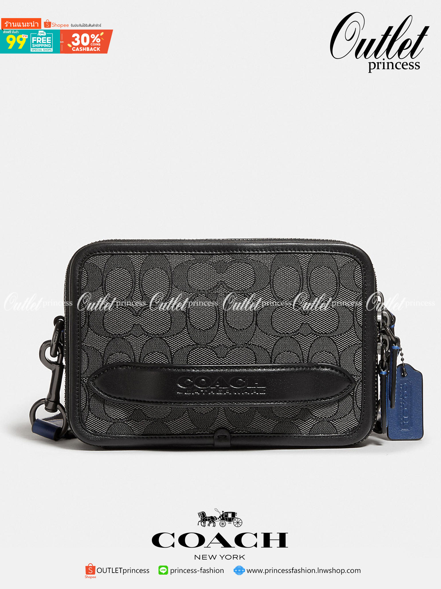 รุ่นสุดคูลล ใช้คู่ได้ทั้งชาย//หญิงเลยค่าา😘 COACH CHARTER CROSS BODY IN SIANATURE JACQUARD((C3780)) 💋พร้อมส่ง สินค้าออกใหม่ ไม่มียังไงไหว!! ✔️กระเป๋าสะพายครอสบอดี้ร์ หรือสามารถสอดมือตรงหนังด้านหน้าถือแบบเก๋ๆได้ด้วยค่าา วัสดุJacquardท