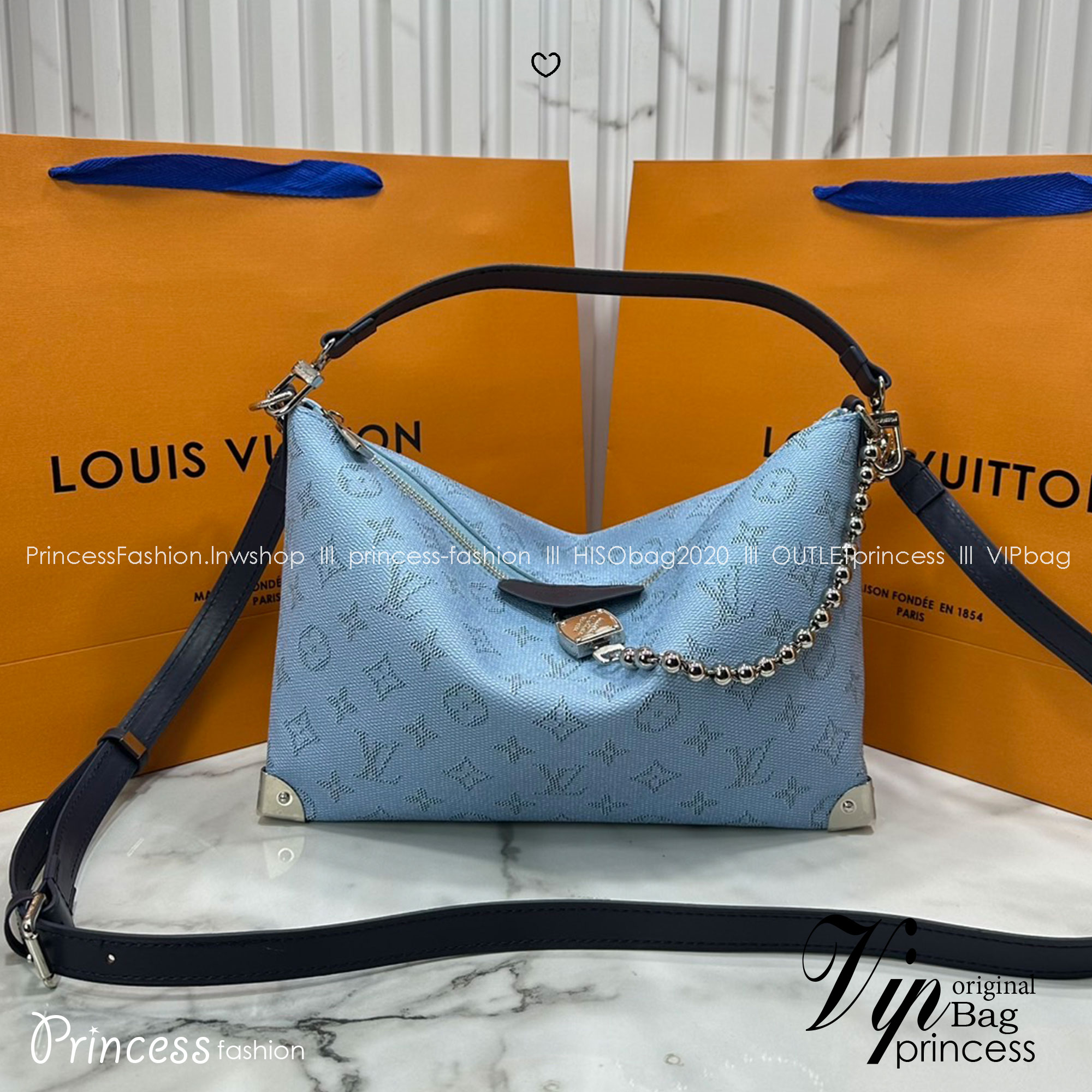 ORI หนังแท้ | LV Bobo Trunk bag Monogram Heritage Canvas / LV Hobob Bag กระเป๋าถือ กระเป๋าสะพายทรงโฮโบ ไอเท็มใหม่ล่าสุดจากตระกูล Trunk รังสรรค์จาก Monogram Heritage แคนวาส มุมกระเป๋าที่ได้แรงบันดาลใจจากทรังก์