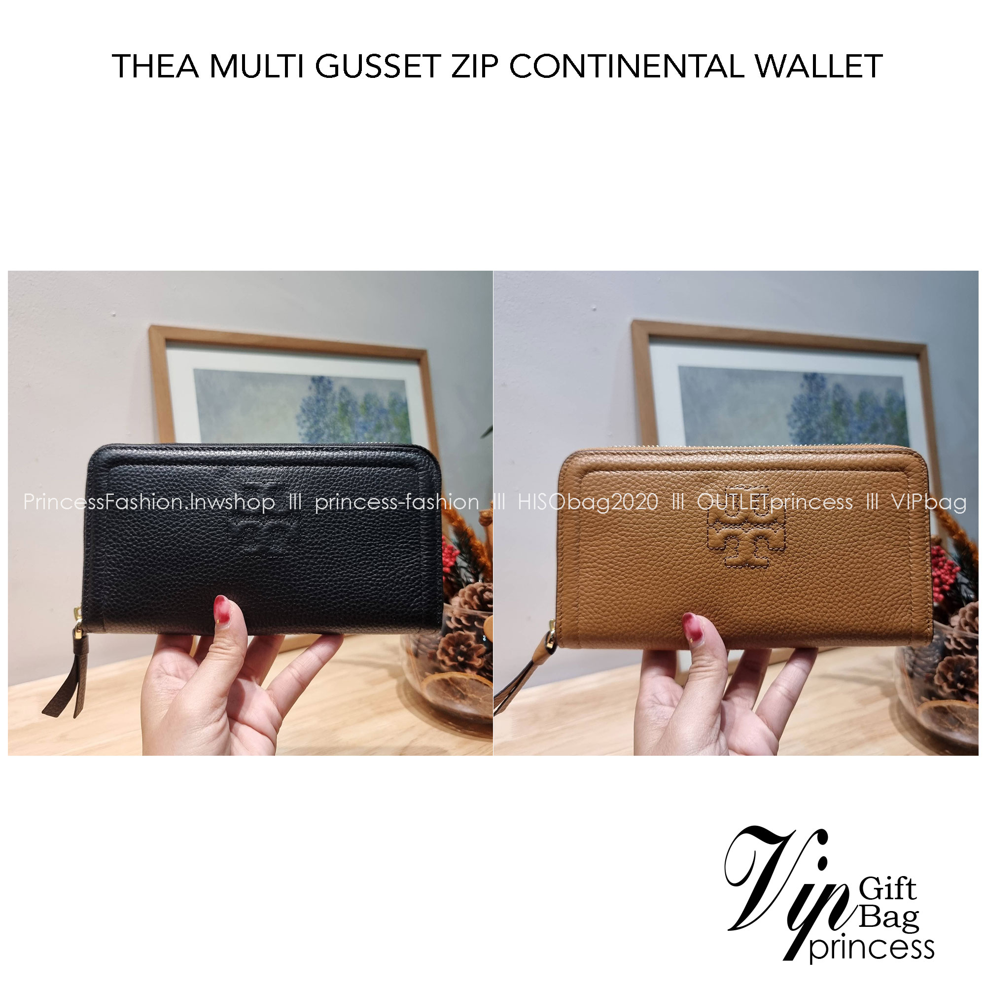TORY BURCH THEA MULTI GUSSET ZIP CONTINENTAL WALLET กระเป๋าสตางค์ใบยาวเบสท์เซลเลอร์ ขนาดกำลังพอเหมาะ ดีไซน์เรียบหรู