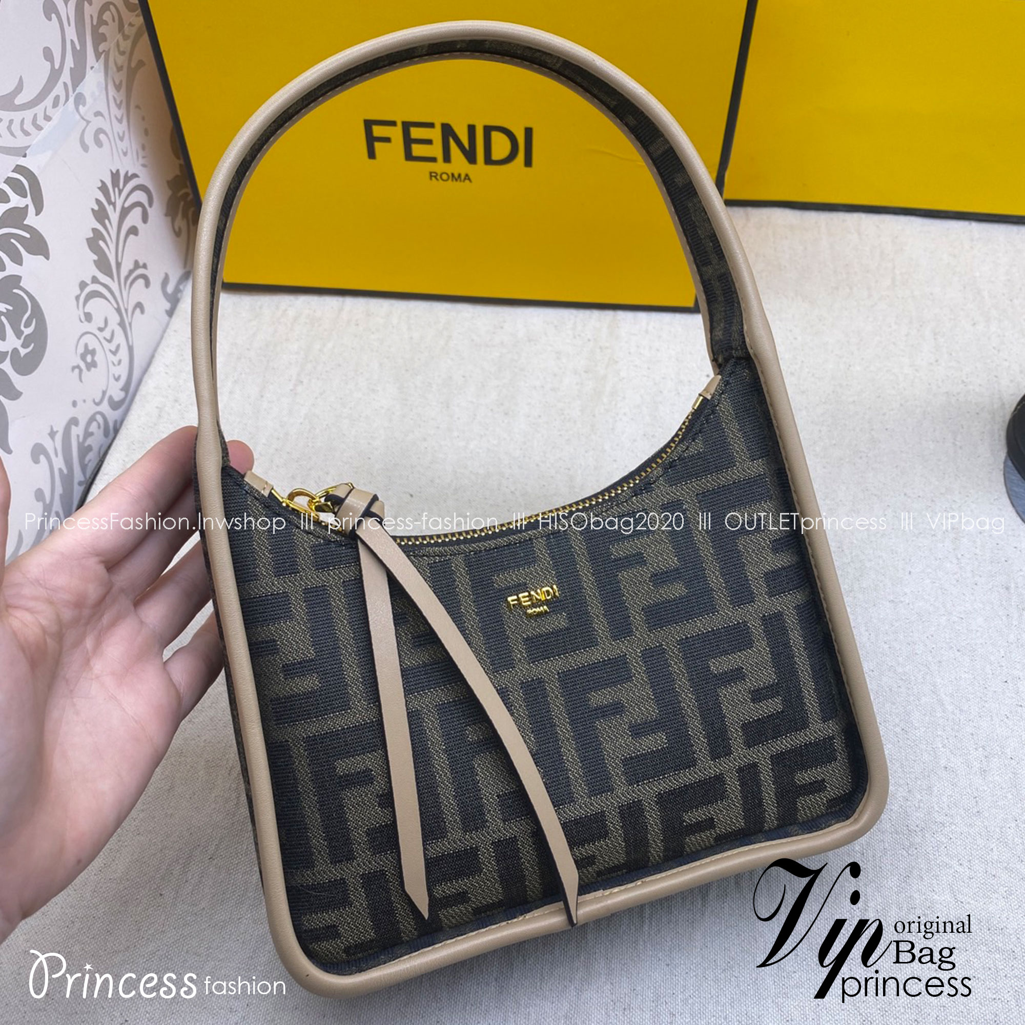 FENDI Mini Fendessence bag กระเป๋าถือลายโมโนแกรมรุ่นใหม่ 🧡 เกรดออริจินอล 1:1 สลับแท้ ใช้งานต่างประเทศได้