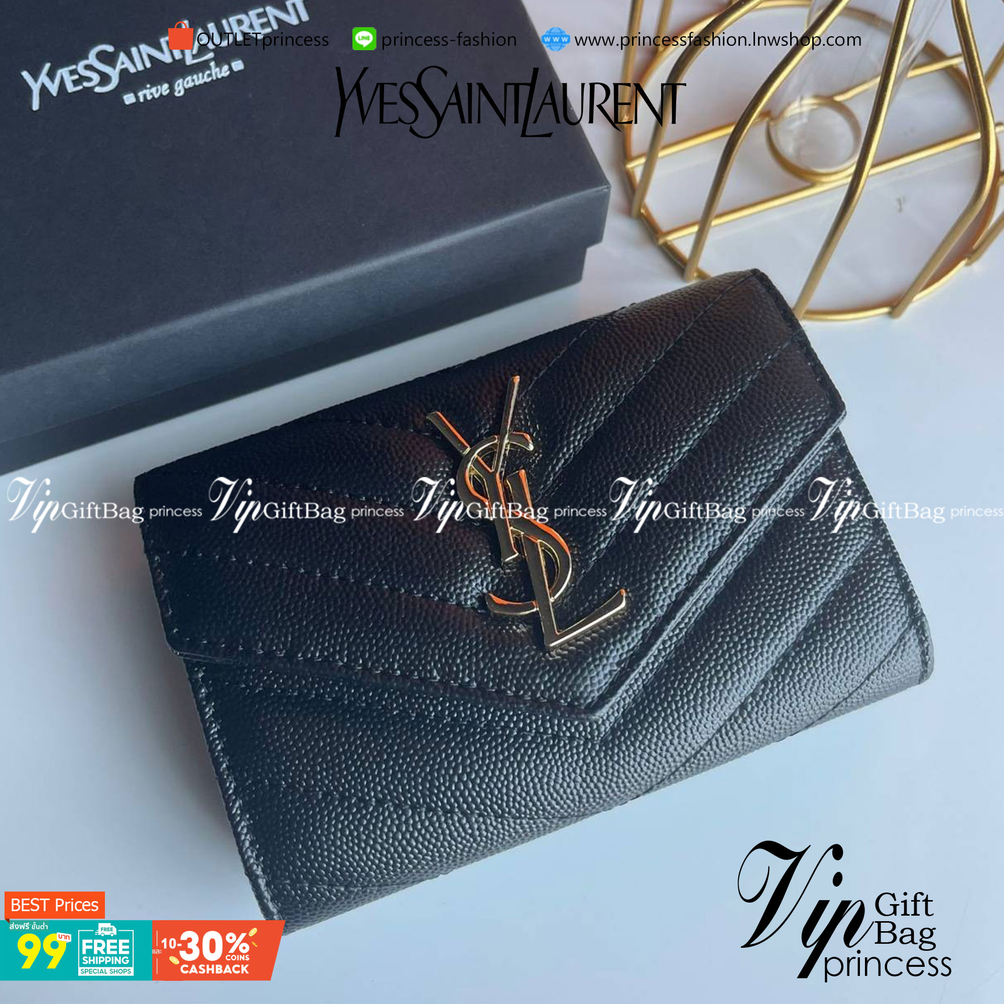 VIP 】YSL SAINT LAURENT SHORT WALLET งานหนังแท้ สวยงามมากมายที่สุดเกินบรรยายเลยค่าาา ได้ไปไม่ผิดหวังแน่นอน เป็นอีกรุ่นหนึ่งที่ห้ามพลาดเลยตอนนี้ กำลังฮิตกันเลยค่าา สาวๆ Must Have!!!! Full Box Set นะค๊าาา