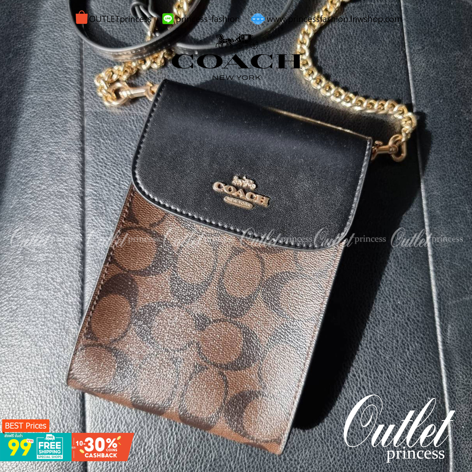 COACH 3051 RACHEL PHONE CROSSBODY IN SIGNATURE CANVAS HOT ITEM!! กระเป๋าสะพาย case phone ต้องมา ให้คุณพกพา gadget ล้ำไปได้ทุกที่ ใส่โทรศัพท์มือถือได้ทุกรุ่น ดีไซน์ใหญ่กว่าเดิม และยังมีช่องเก็บบัตรให้เพิ่มไปอีก ดีไซน์ลายซีคลาสสิค วัสดุหนังแคนวาส เปิด-ปิดด้