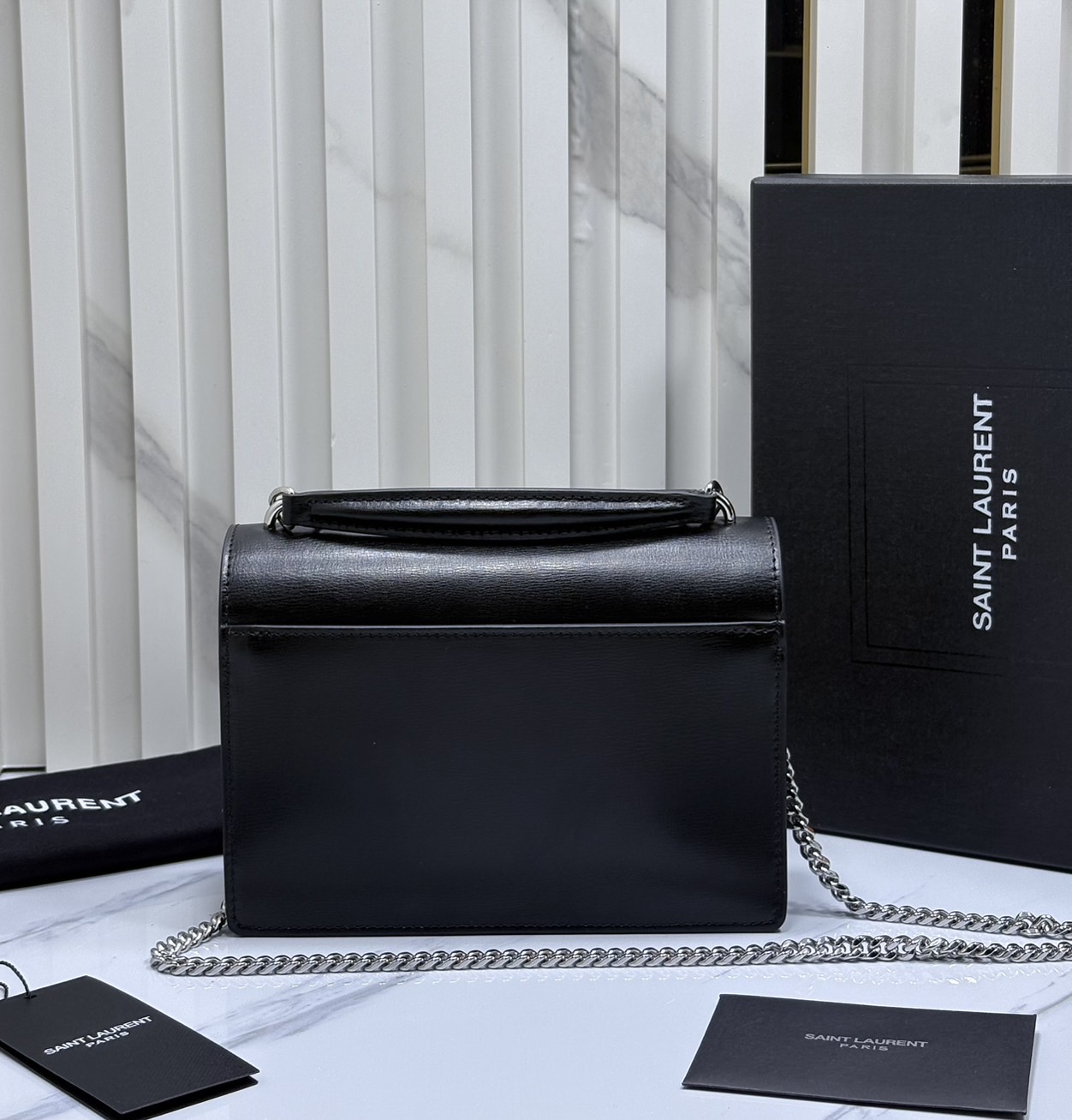 ORI หนังแท้ | YSL Sunset medium in smooth leather กระเป๋าสะพายข้างดีไซน์เรียบหรู โลโก้สวยโดดเด่น ไอเท็มขึ้นแท่น the best seller!!