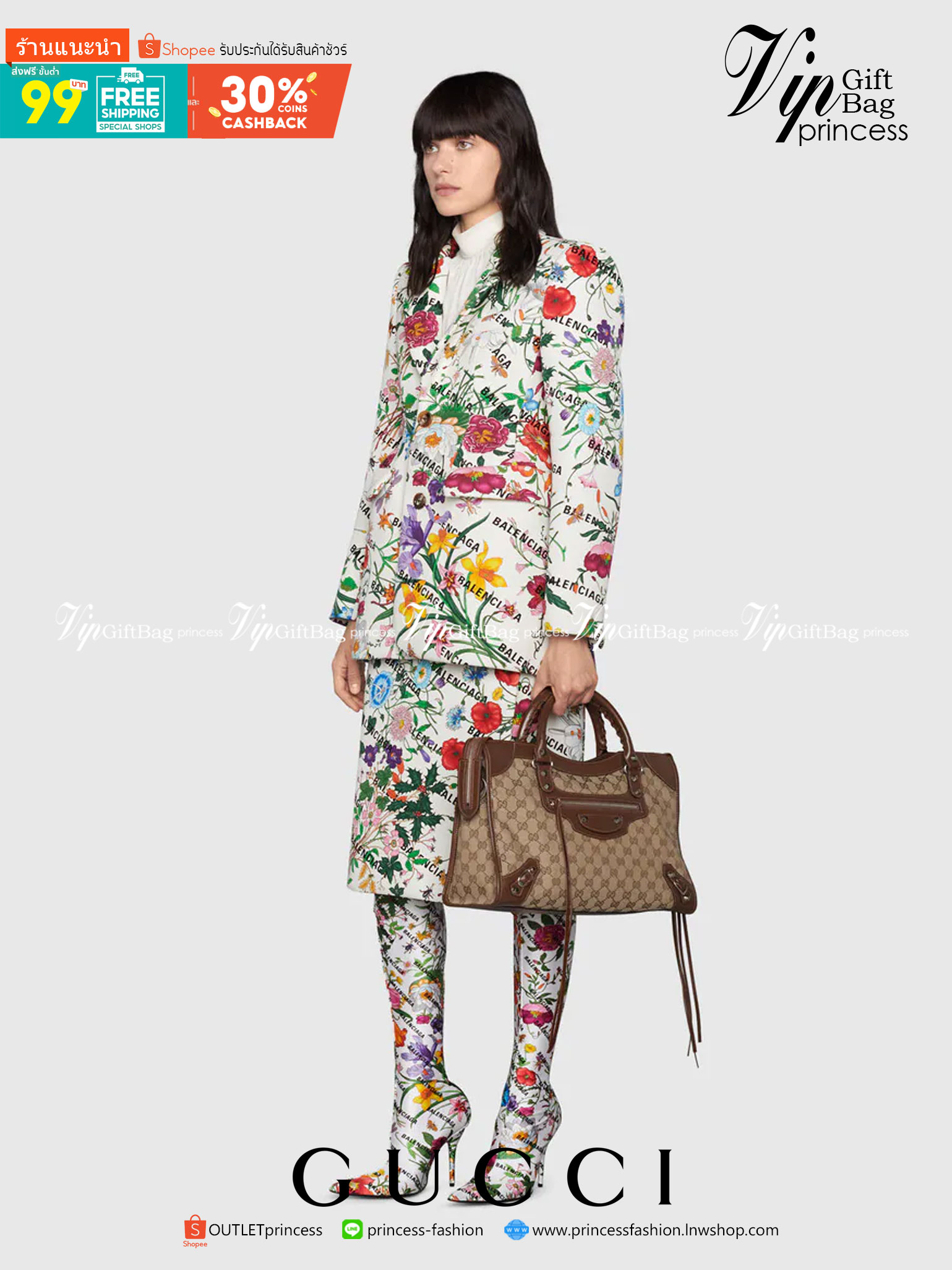 หนังแท้ Gucci The Hacker Project medium Neo Classic bag พร้อมส่งที่ไทย มาแล้วนะค้า มาแรง ขายดีม๊ากกกค่ะ GUCCI x BALENCIAGA CITY BAG ใบนี้มีสายสะพาย มาแรงที่สุดในตอนนี้ เป็นการออกแบบร่วมกันของ2แบรนด์ดัง เฟียส สวย แพทเทิร์นลาย ทรง เป๊ะๆ งานเทพสุดแบบเทียบแท้