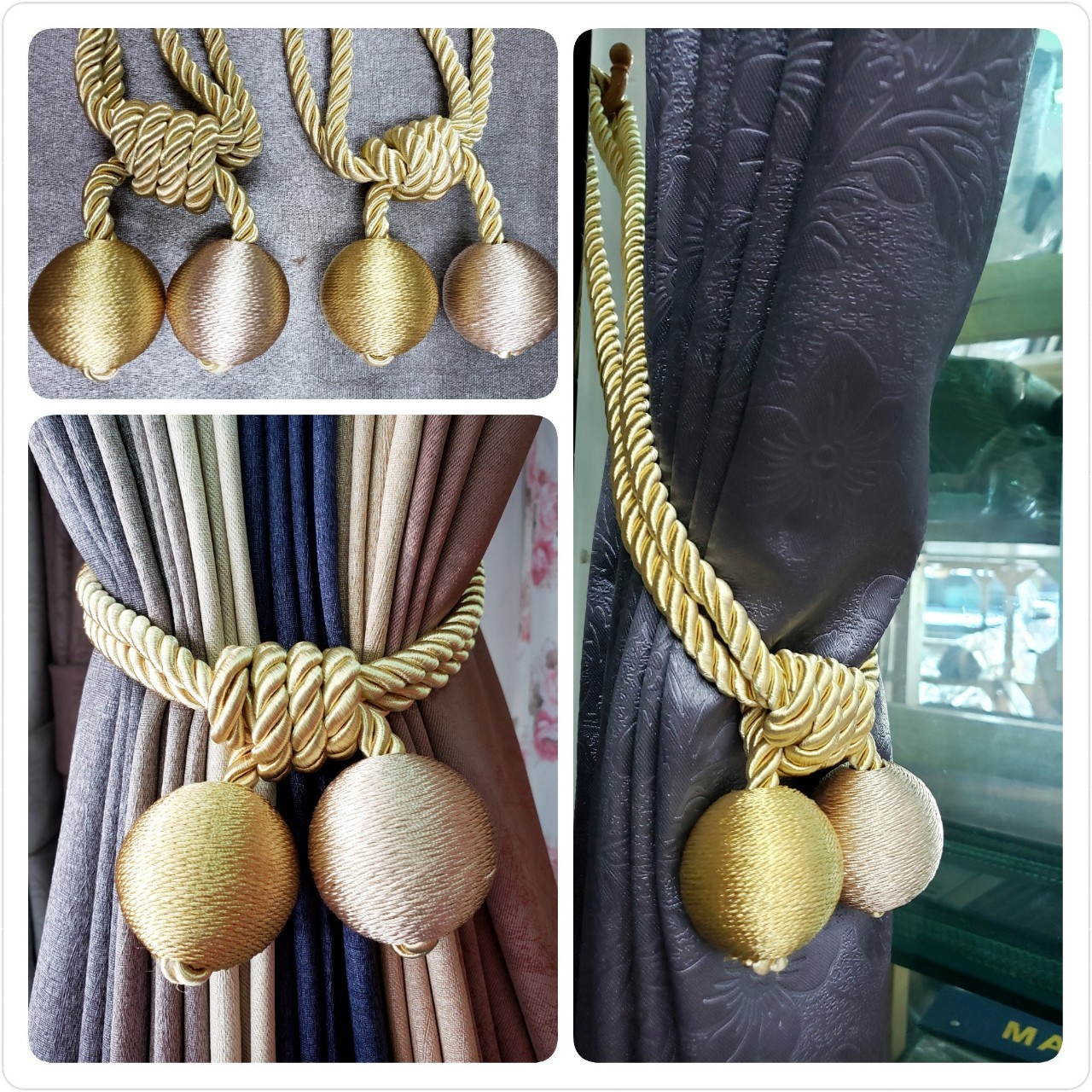 สายรวบม่าน สายรัดผ้าม่าน รุ่นCircle มี6สีทอง (ราคาต่อ1ชิ้น)