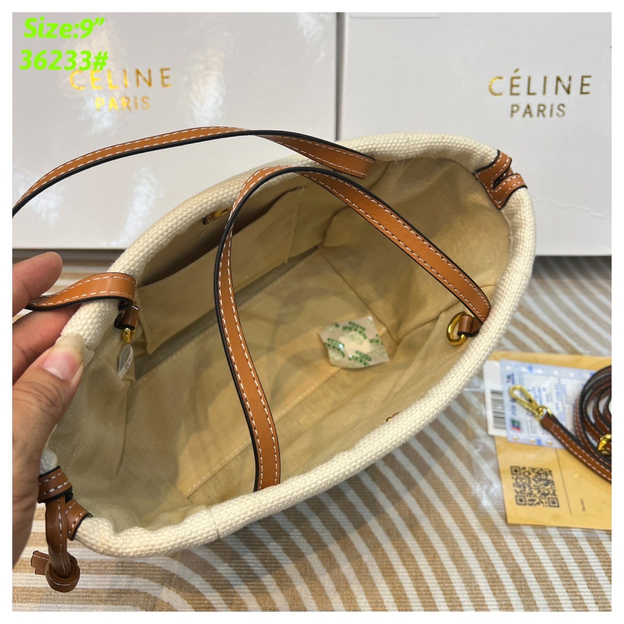 CELINE Horizontal Cabas Canvas / CELINE TOTE BAG กระเป๋าทรงโท้ทกำลังมาแรง ขนาดและดีไซน์ทรงสี่เหลี่ยมผืนผ้า สามารถใส่ของได้เยอะและนำมาใช้ได้ทั้งไปทำงานหรือไปช้อปปิ้งได้ แมทช์กับเสื้อผ้าได้ง่าย เรียกได้ว่าคุ้มค่าคุ้มราคาสุดๆ