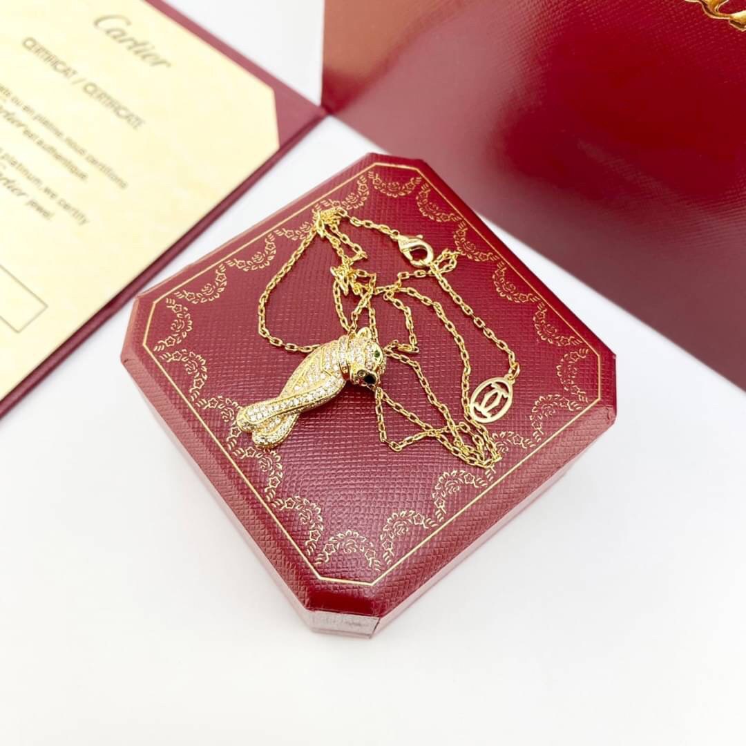 Cartier Necklace Panther De สร้อยคอคาเทียร์ ภาพถ่ายจากงานจริง งานปั้มวัสดุโลหะเคลือบขึ้นเงาตามรูป ใช้งานต่างประเทศได้