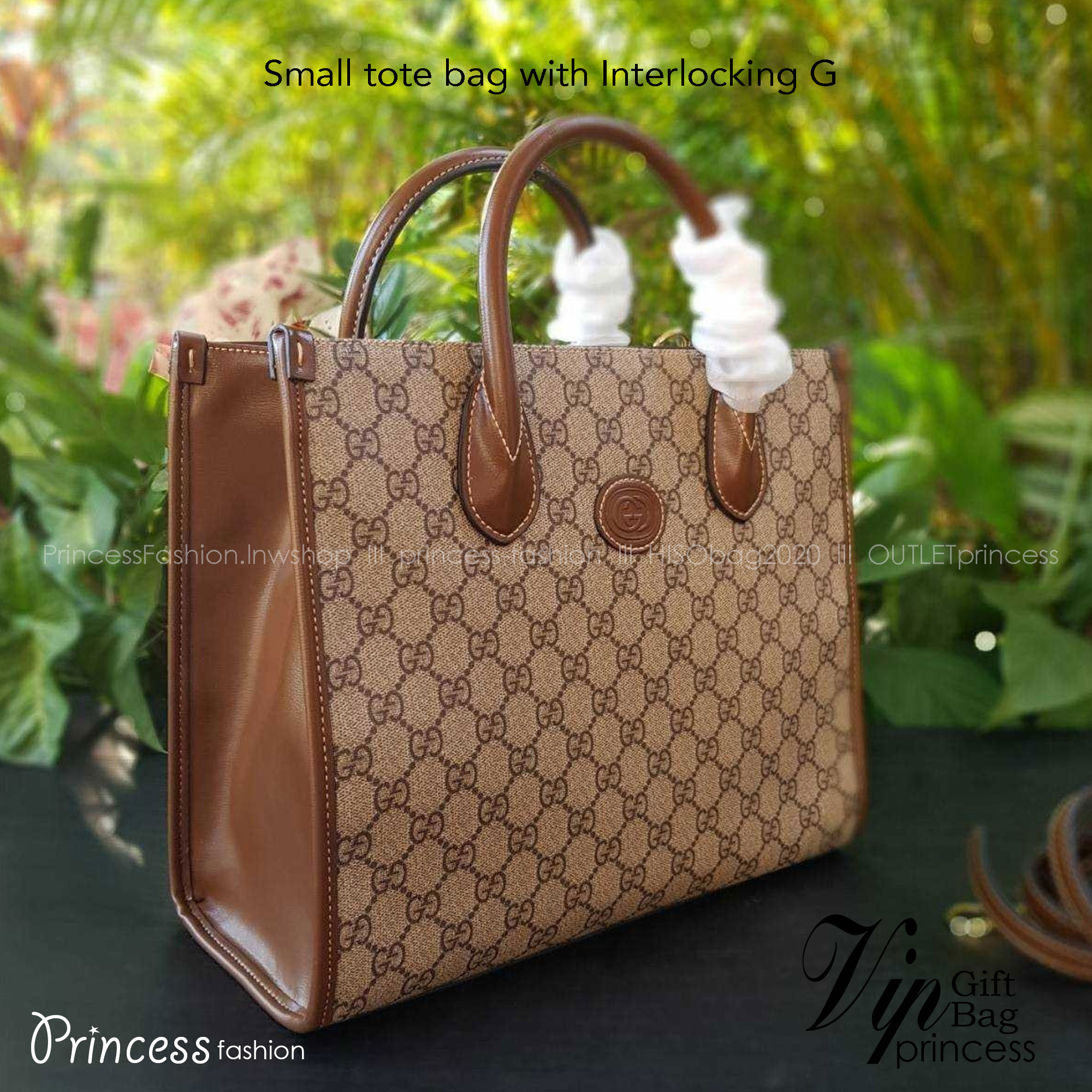 GUCCI Small tote bag with Interlocking G กระเป๋าทรงTOTE ใบใหญ่สุดหรูหรา คลาสสิค จุของได้เยอะ มาพร้อมสายสะพายยาว