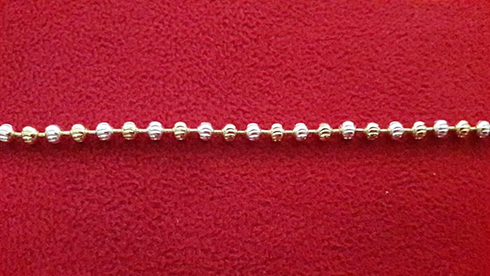 สินค้าหมดค่ะ สร้อยคอผู้หญิงสองกษัตริย์เงินทองเคลือบแก้วลายไข่ปลาตัดแบบยาว ความหนา 4 มม.ค่ะ