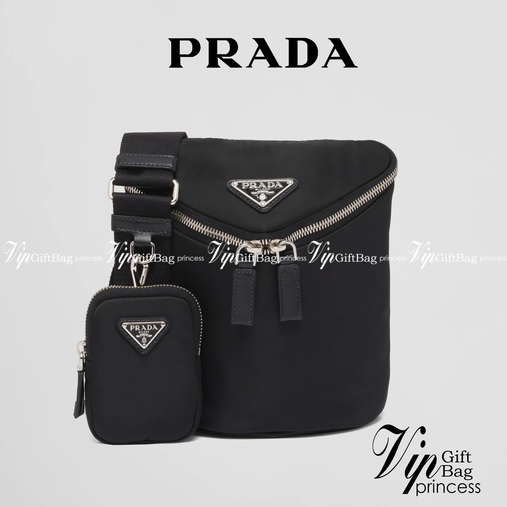 PRADA RE-NYLON AND LEATHER SHOULDER BAG ถึงเวลาของหนุ่มกันแล้ว!! ไอเท็ม best seller ที่เตรียมขึ้นแท่นรุ่นหายาก เท่ คูล ดูดี ไม่เกร่อ กระเป๋าสะพายข้าง รูปทรงเรขาคณิต ดีไซน์เรียบง่าย แต่มีความหรูในตัว วัสดุผ้าไนล่อนคุณภาพ พร้อมใบลูก ไว้ใส่เหรียญ ใส่กุญแจได้