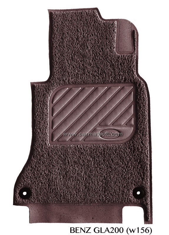 พรมดักฝุ่นไวนิล BENZ GLA200 ,GLA250 H247พรมไวนิลรีดขอบ สีน้ำตาลเข้ม