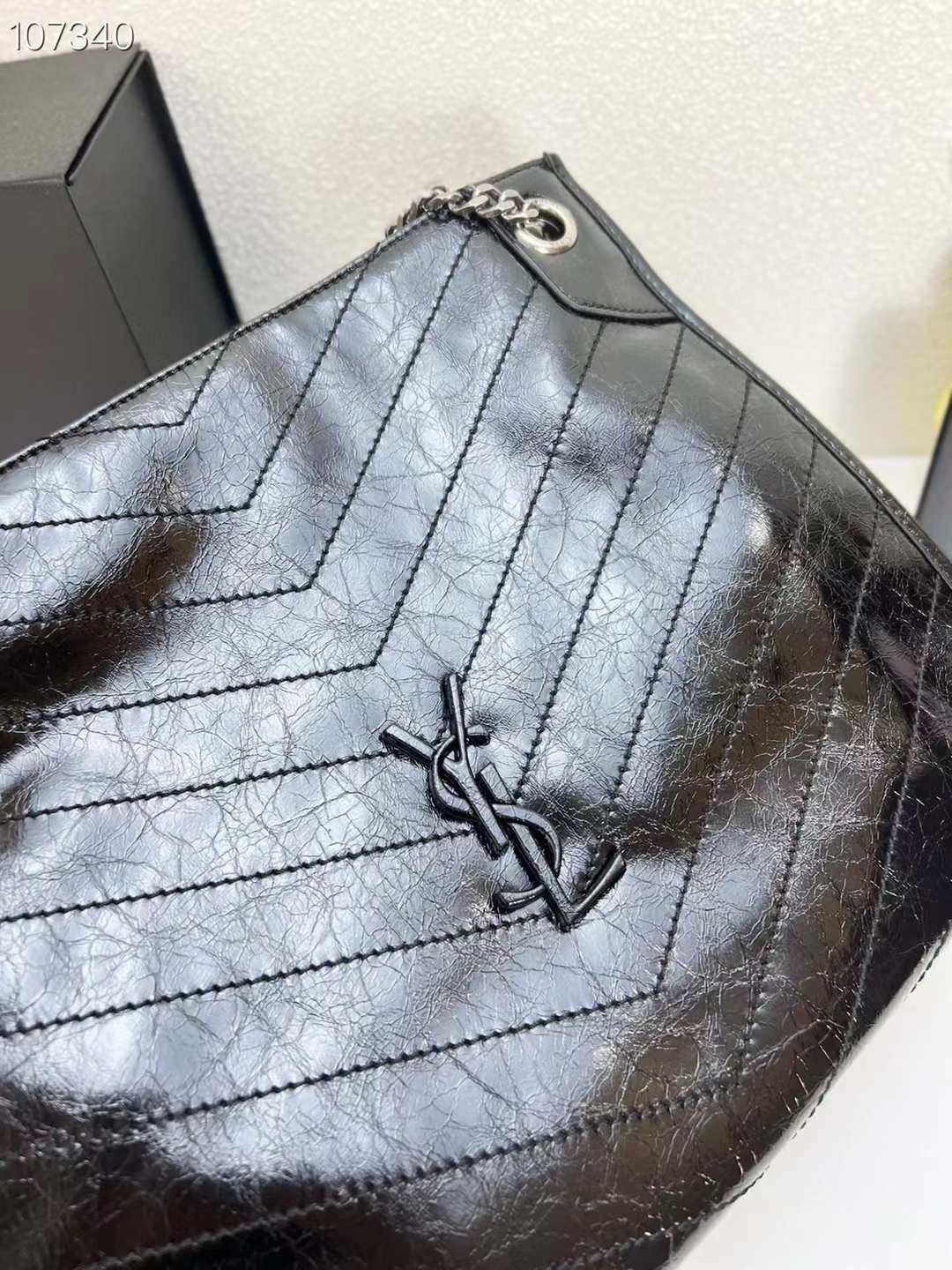 YSL NIKI SHOPPING IN VINTAGE LEATHER 32cm / YSL TOTE BAG กระเป๋าสะพาย เกรดหนังเงาสวยเต็มใบ เกรดออริ 1:1 ใช้งานต่างประเทศได้