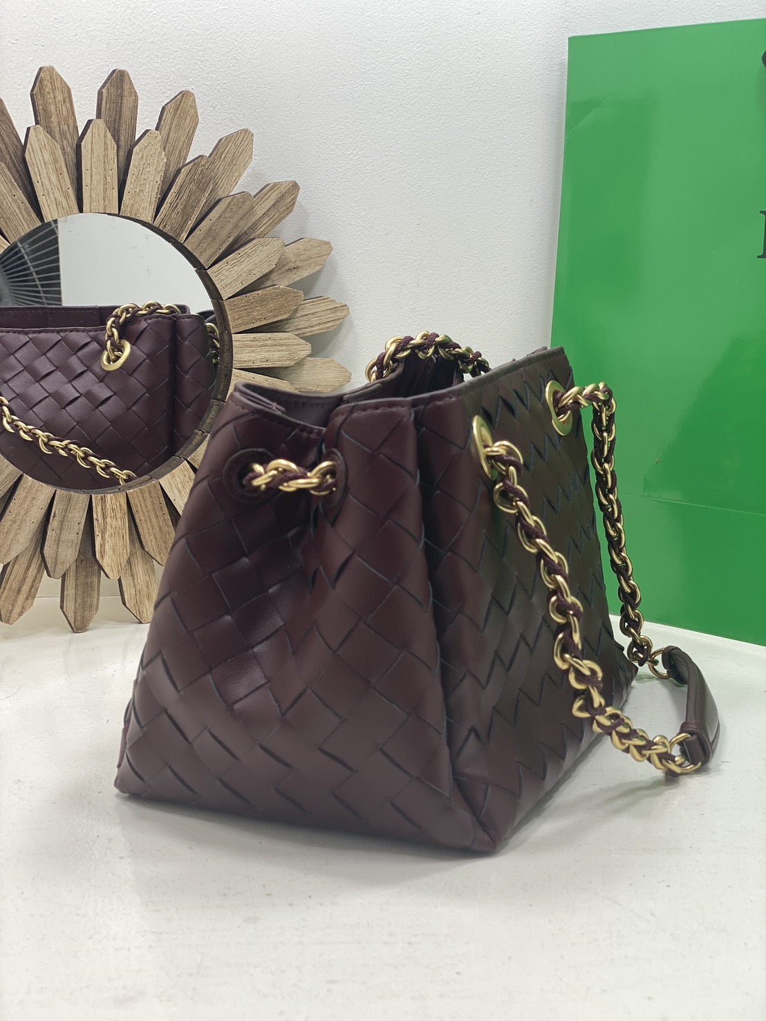 ORI หนังแท้ | Bottega Veneta Parachute Chain small shoulder bag / BV Hobo Bag กระเป๋าสะพายสุดชิค งานสานดีไซน์เรียบหรูโดดเด่น 🤍 เกรดออริจินอล หนังแท้