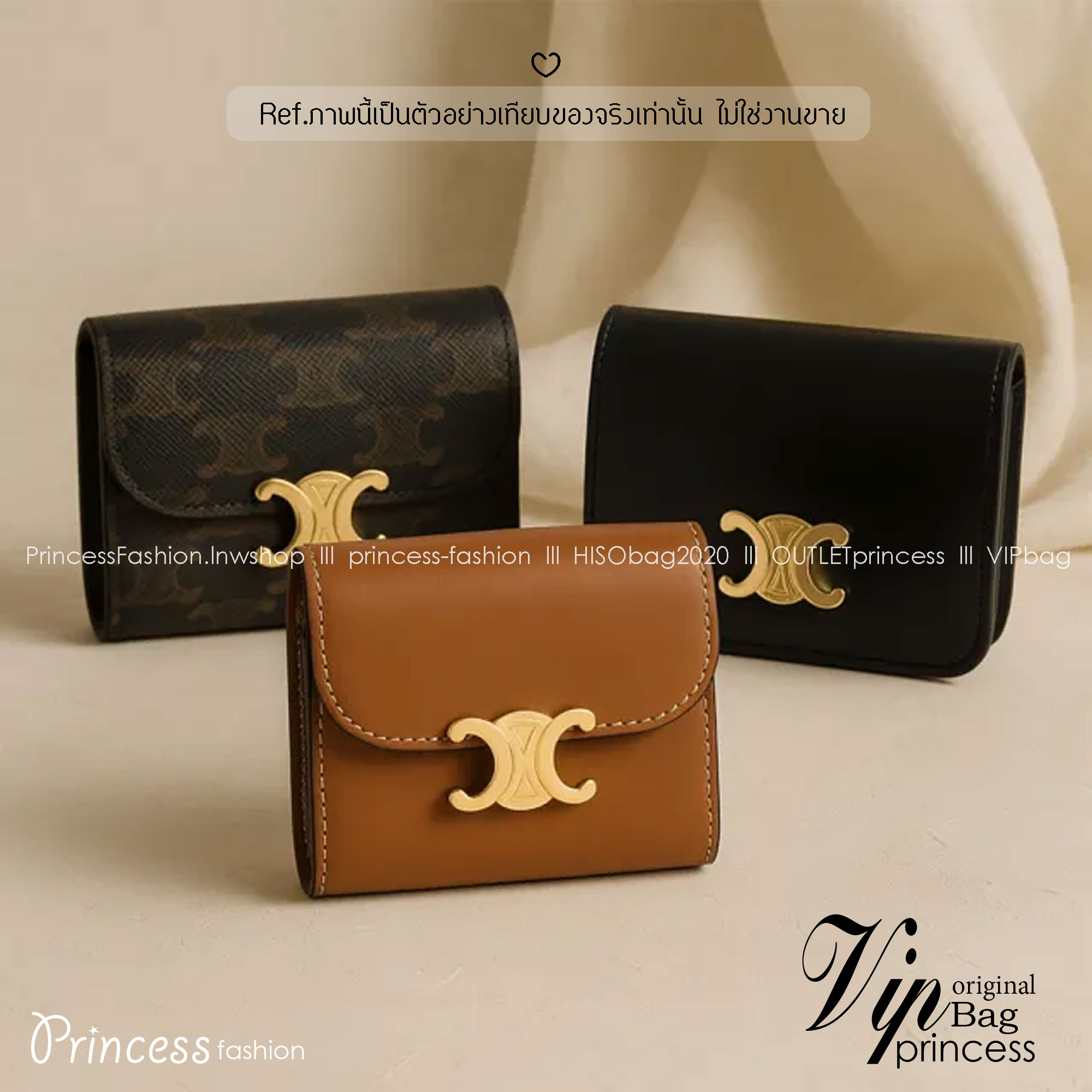 ORI หนังแท้ | CELINE SHORT WALLET BUSINESS CARD HOLDER / CELINE COMPACT WALLET WITH COIN TRIOMPHE กระเป๋าสตางค์ซีลีนใบสั้น เรียบหรู มีฟังก์ชันและสไตล์ให้เลือกด้วยช่องใส่บัตรหลายช่อง