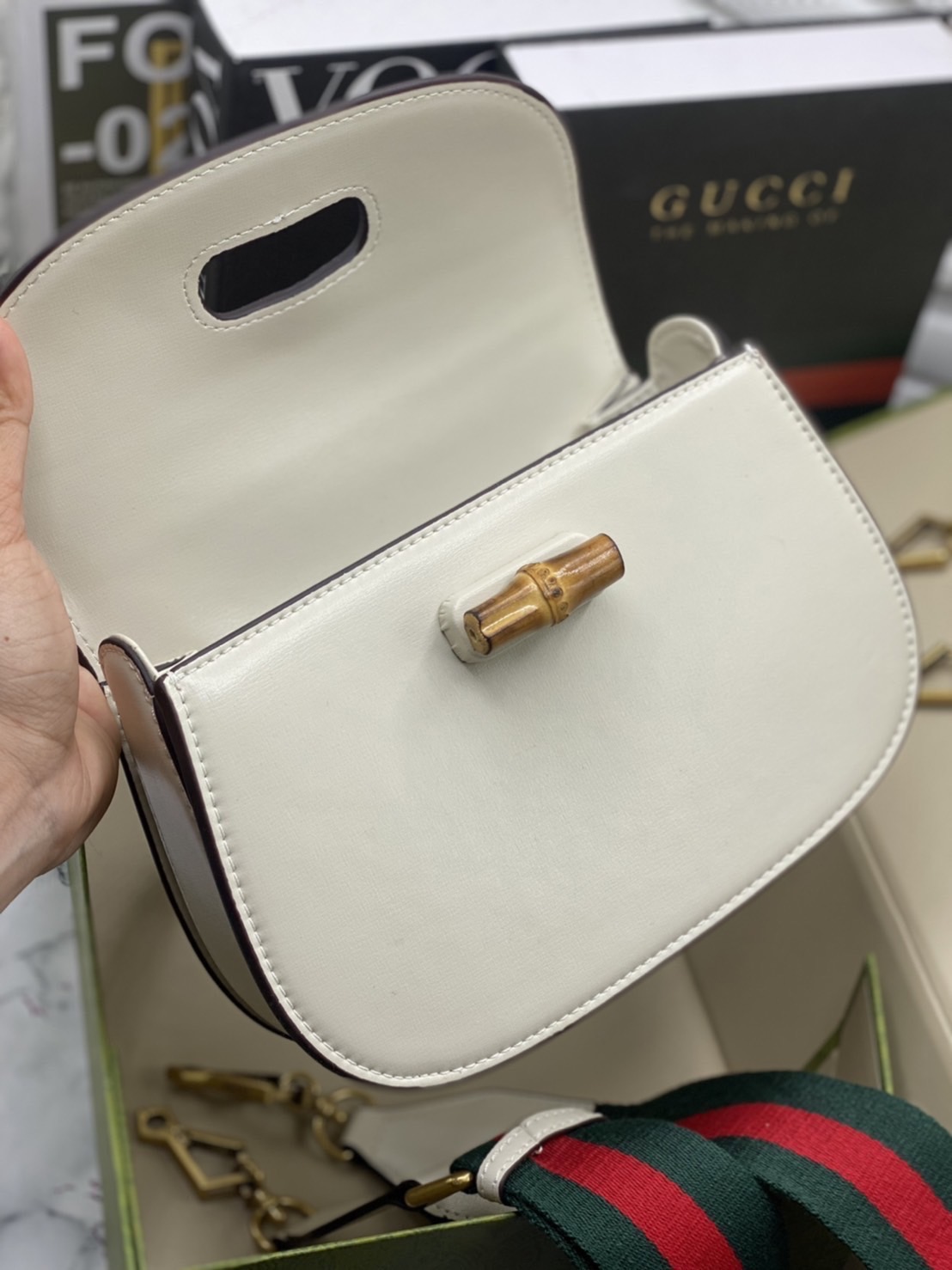 หนังแท้ Gucci Bamboo 1947 small top handle bag พร้อมส่งที่ไทย